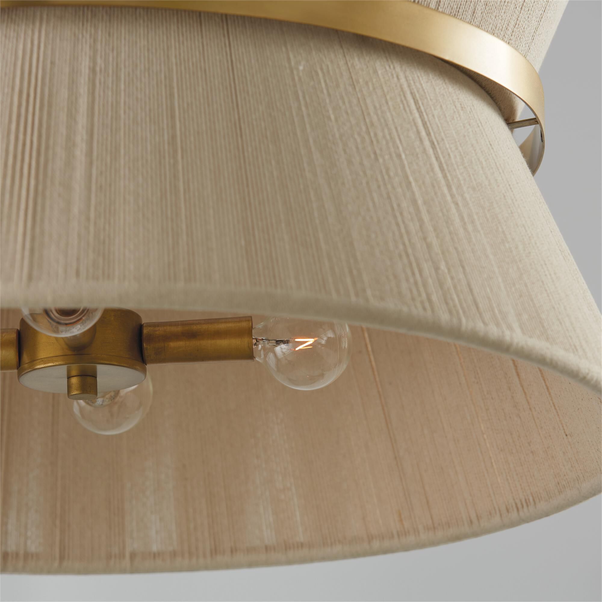 Shown in Bleached Natural Rope And Patinaed Brass finish
