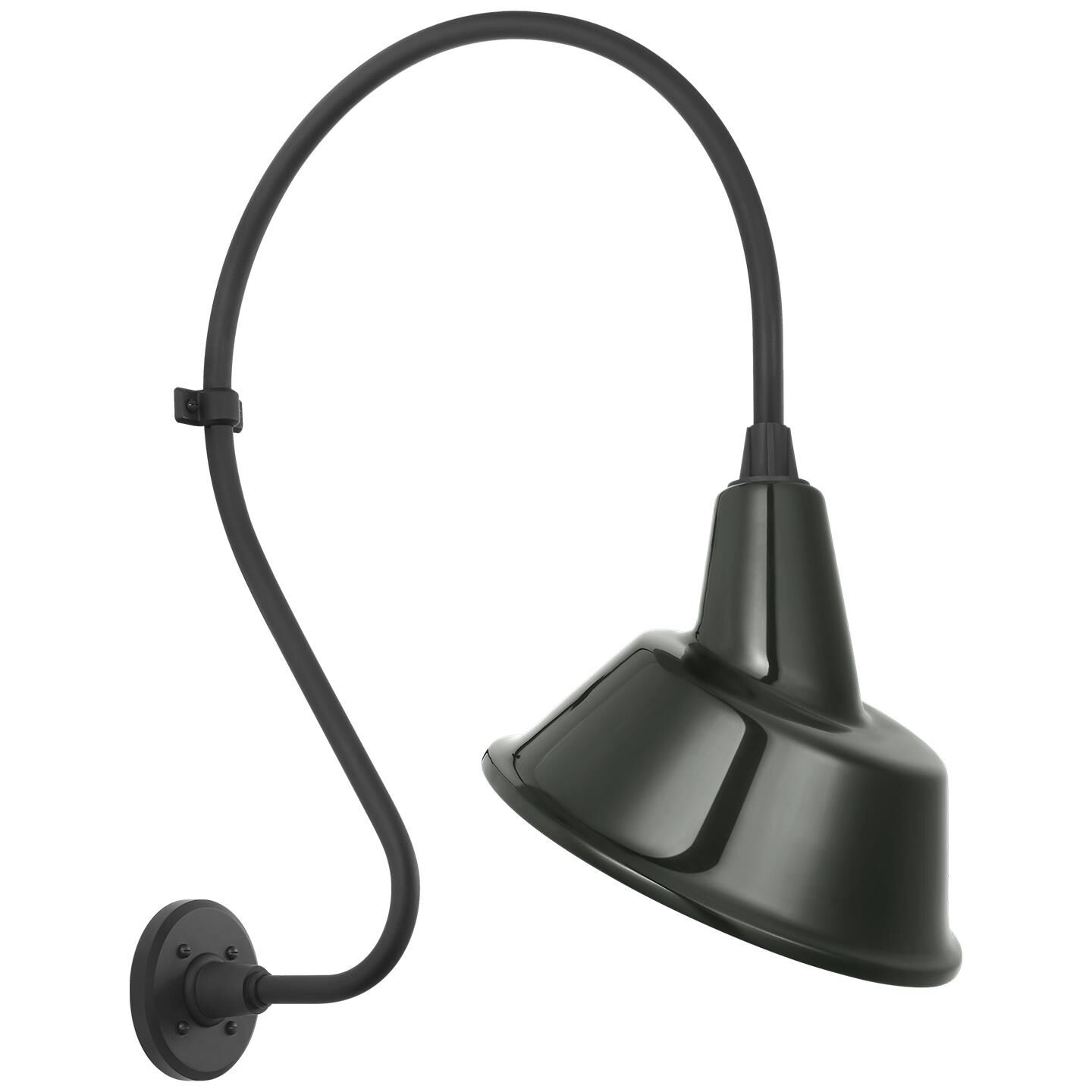 Shown in Matte Black finish and Green shade