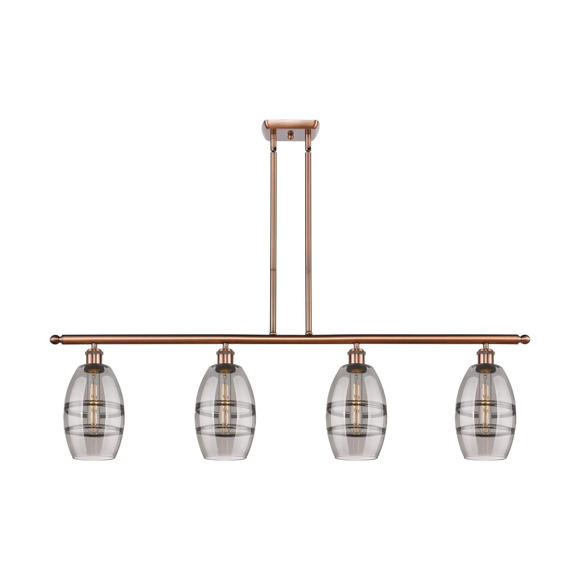 Shown in Antique Copper finish and Light Smoke glass