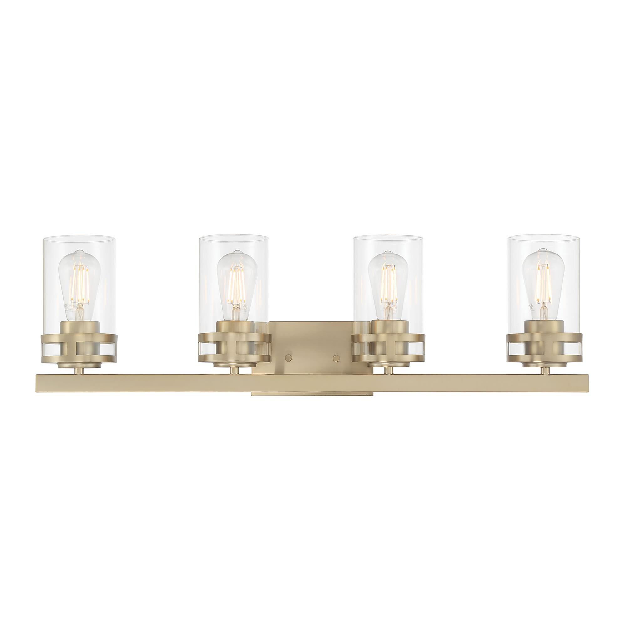Shown in Modern Gold finish and Clear glass