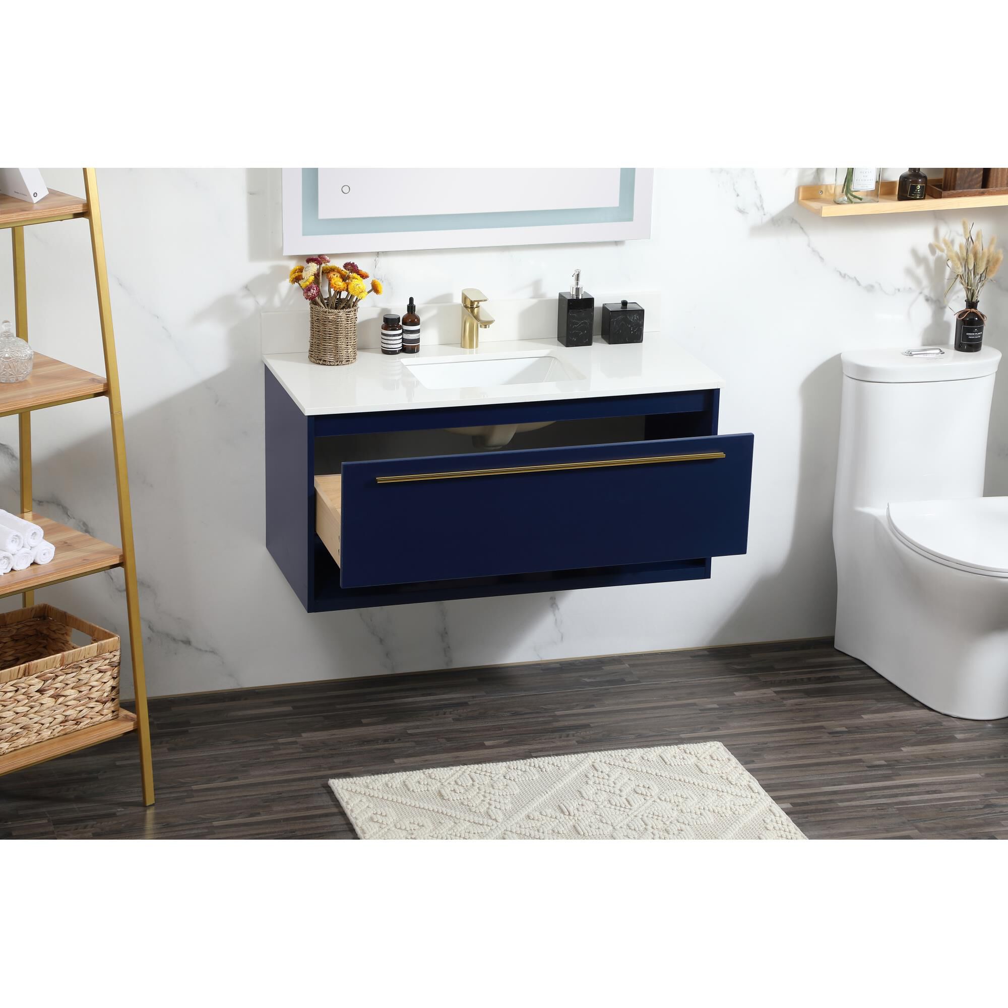 Shown in Blue finish