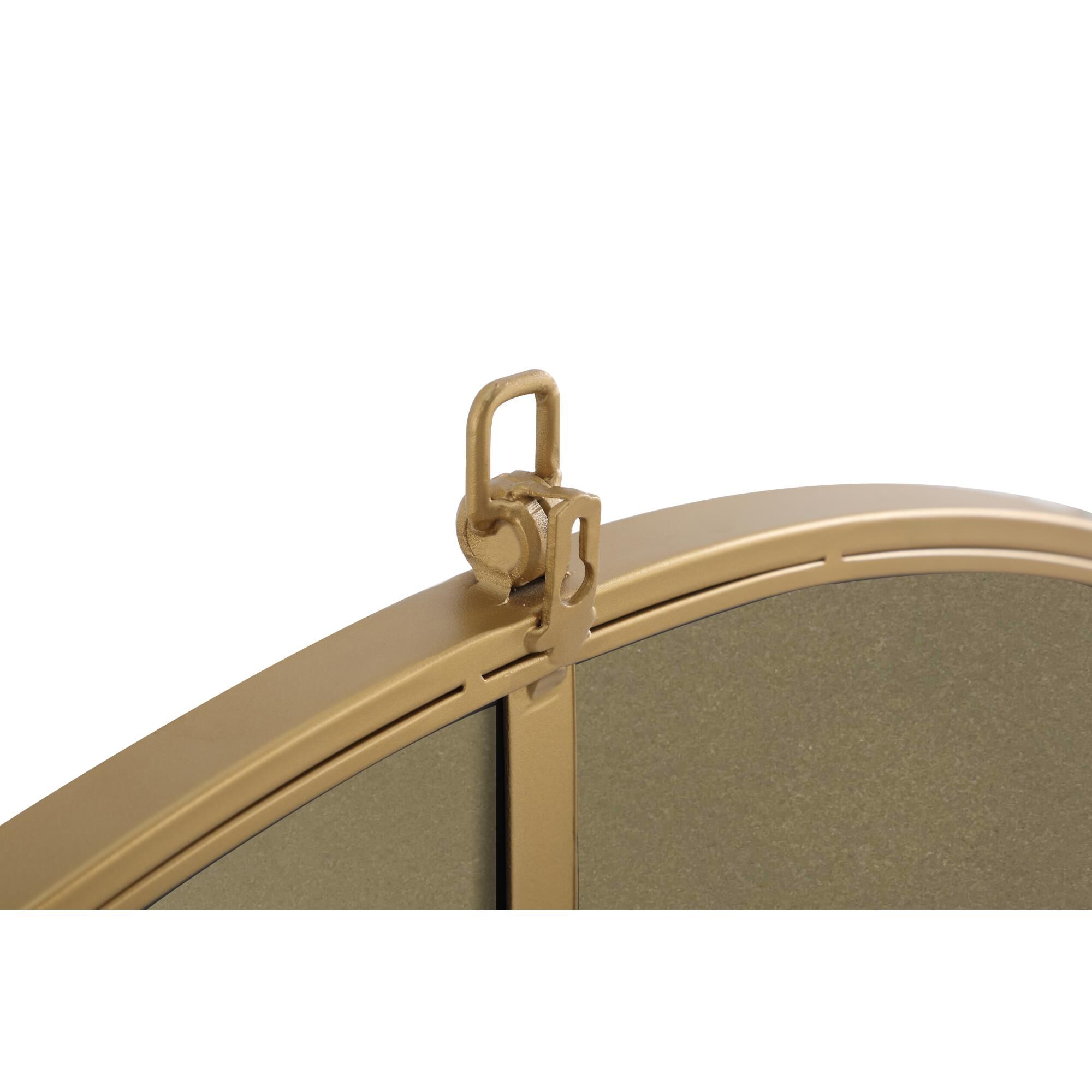 Shown in Brass finish and Clear Mirror Beveled glass