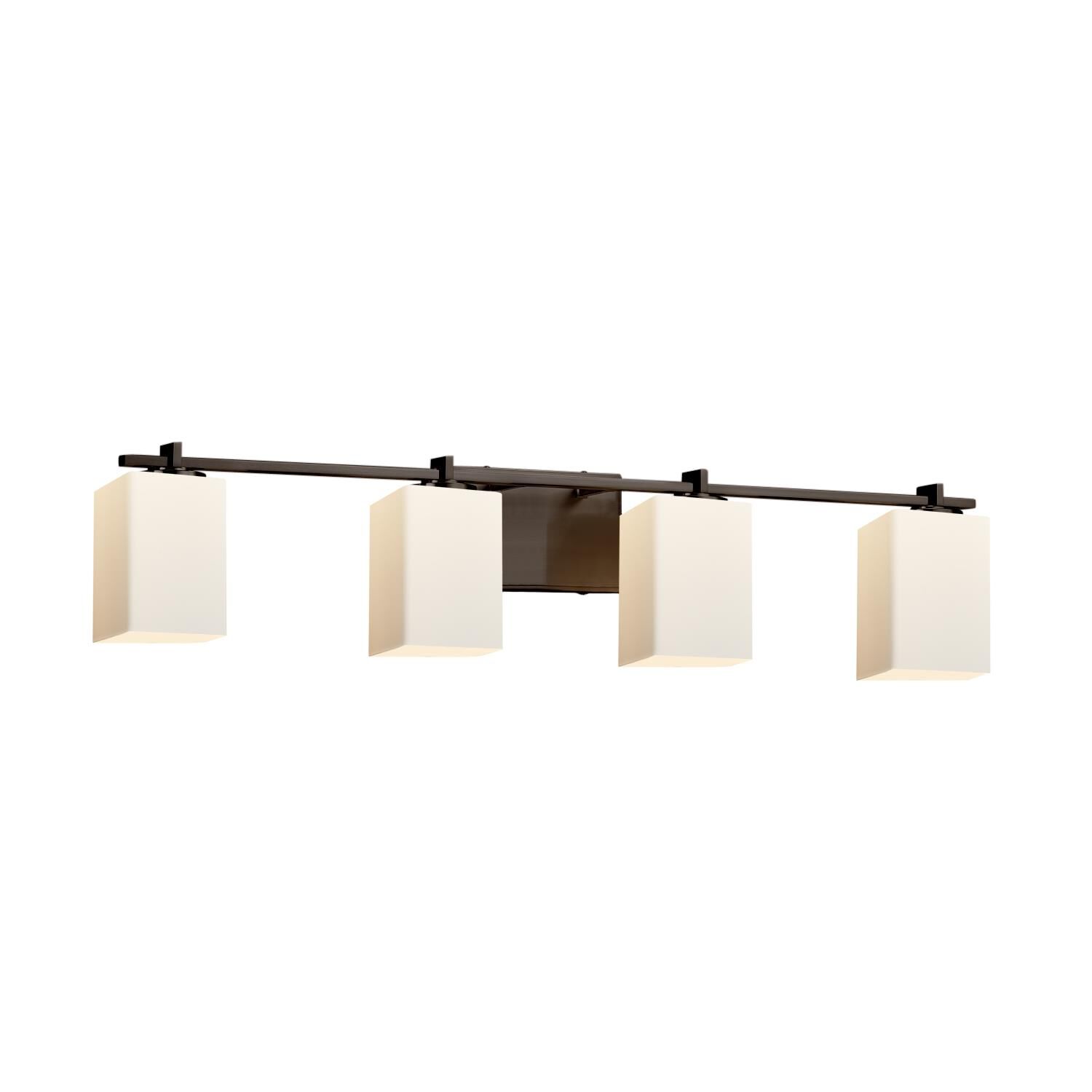 Shown in Dark Bronze finish and Artisan glass and Opal shade and Square with Flat Rim accent