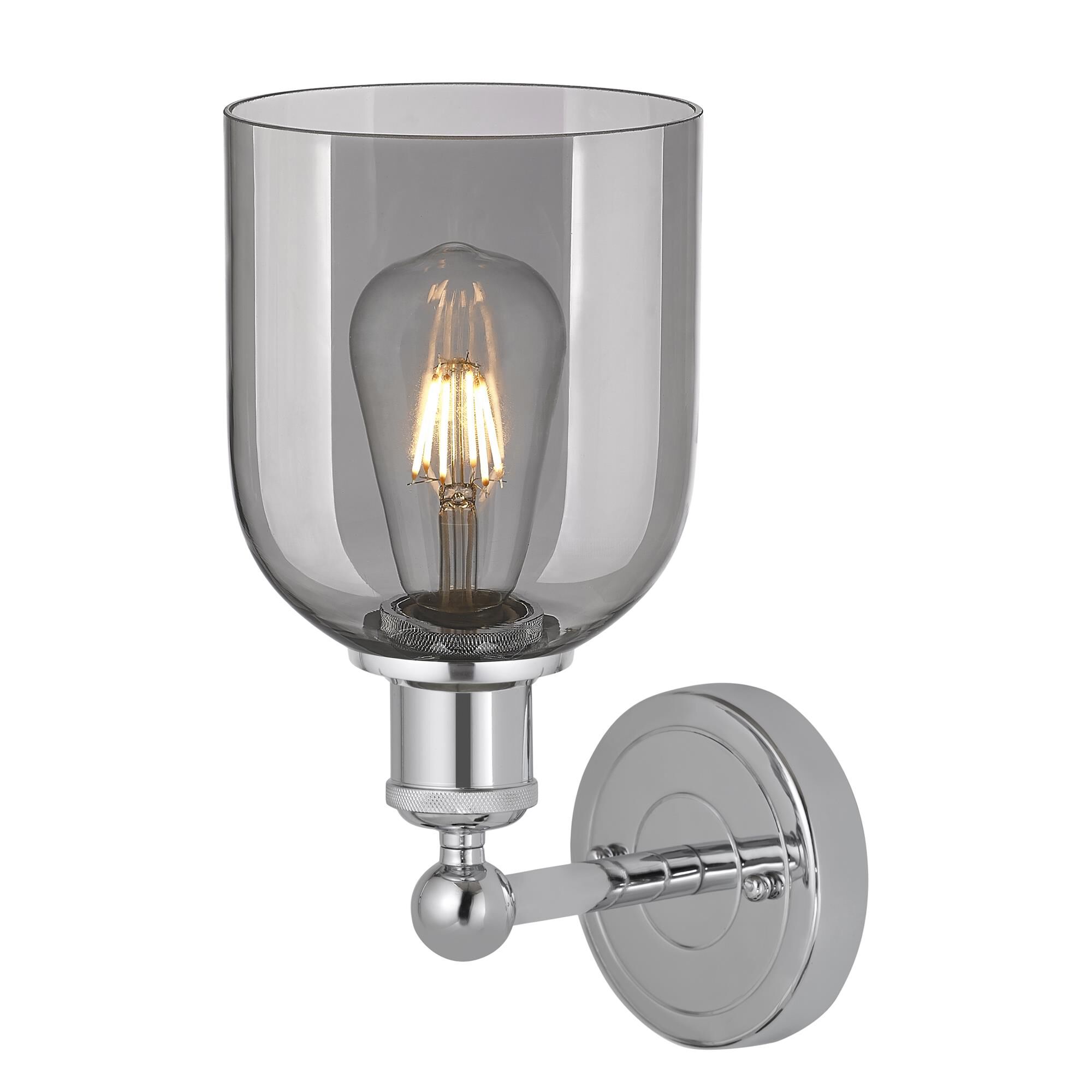Shown in Polished Chrome finish and Light Smoke glass