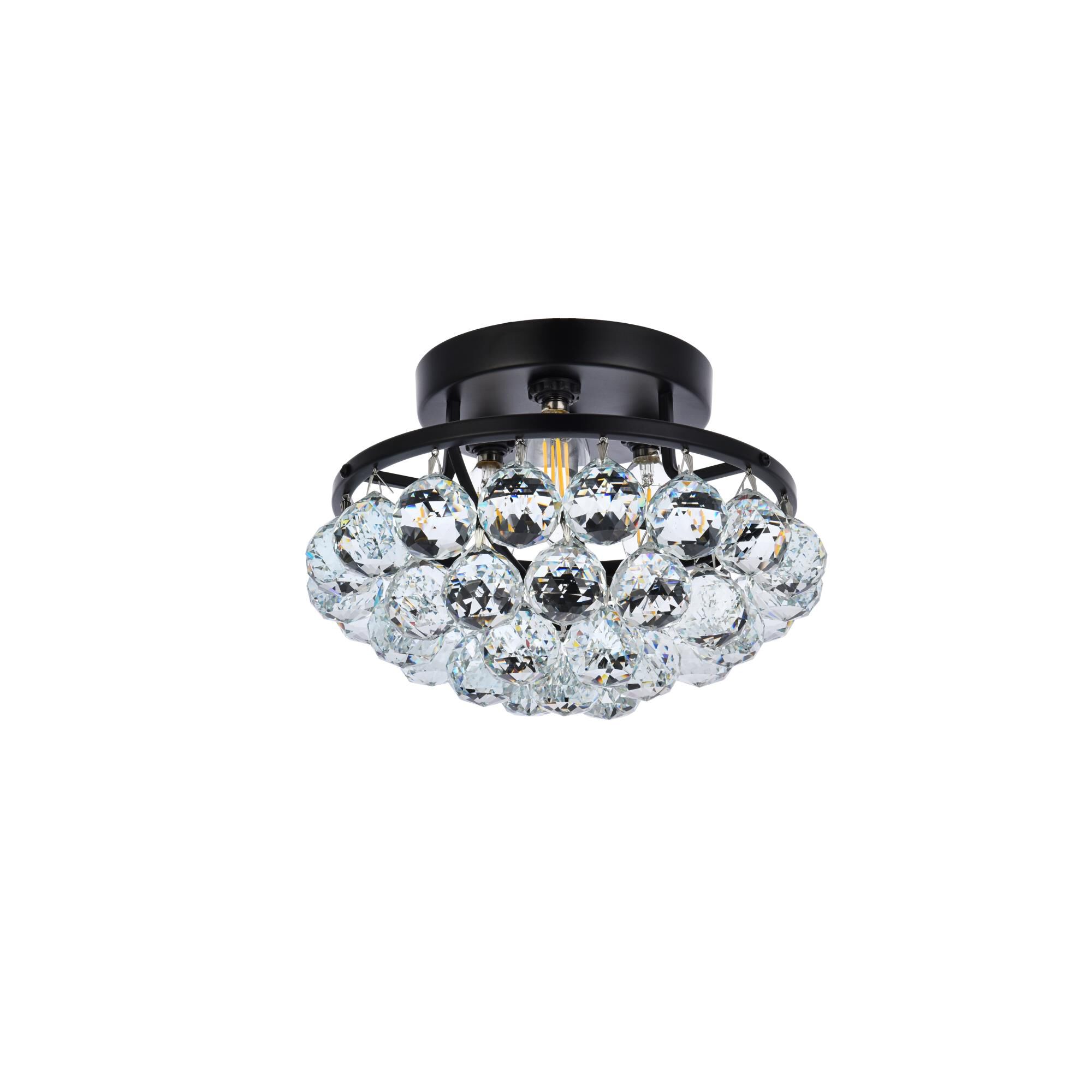 Corona 10 Inch 3 Light Flush Mount by Elegant Lighting
