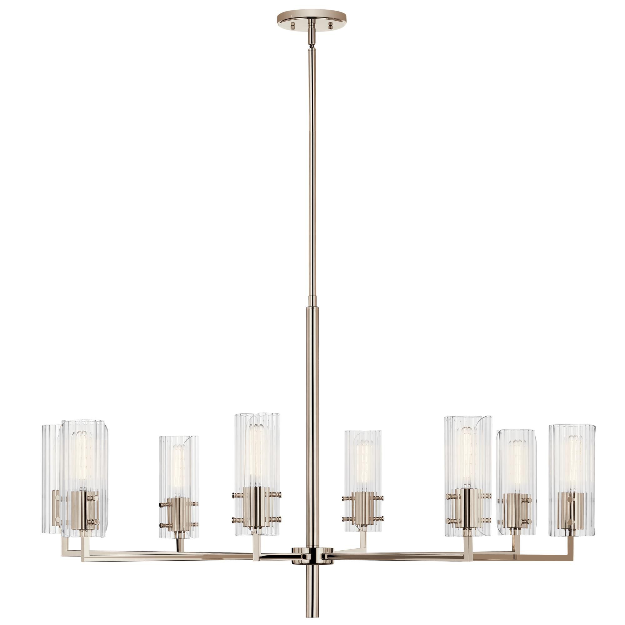 Shown in Polished Nickel finish and Clear Fluted glass