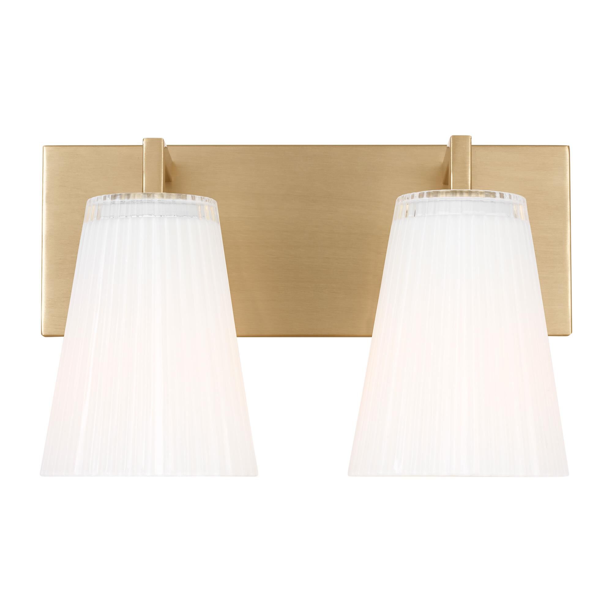 Shown in Satin Brass finish and Clear Fluted White Paint Inside glass