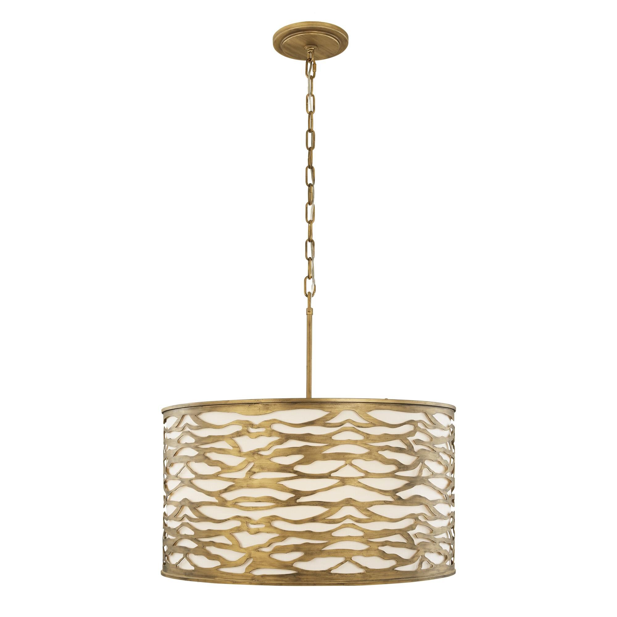 Shown in Havana Gold finish and Bone Linen shade