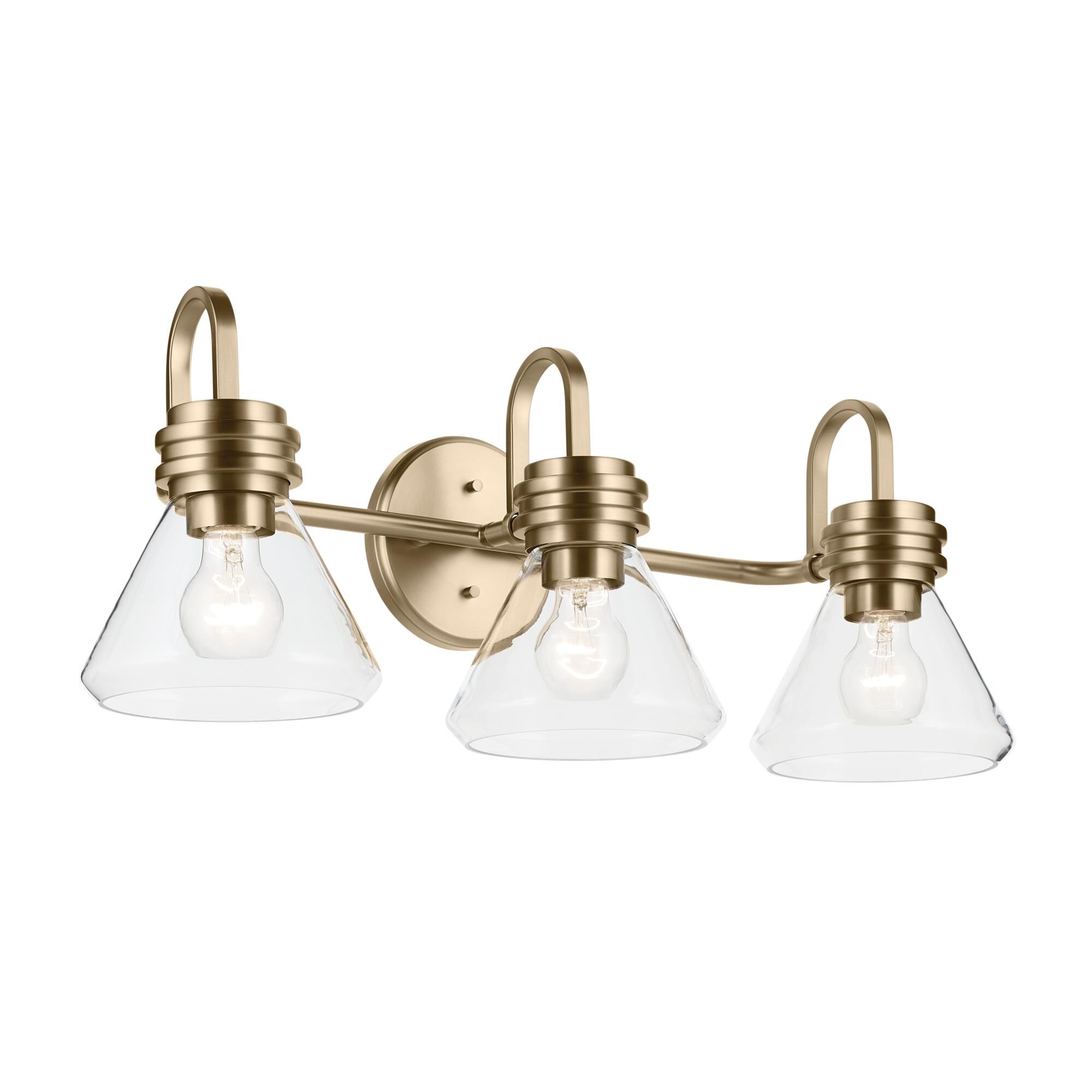 Shown in Champagne Bronze finish and Clear glass