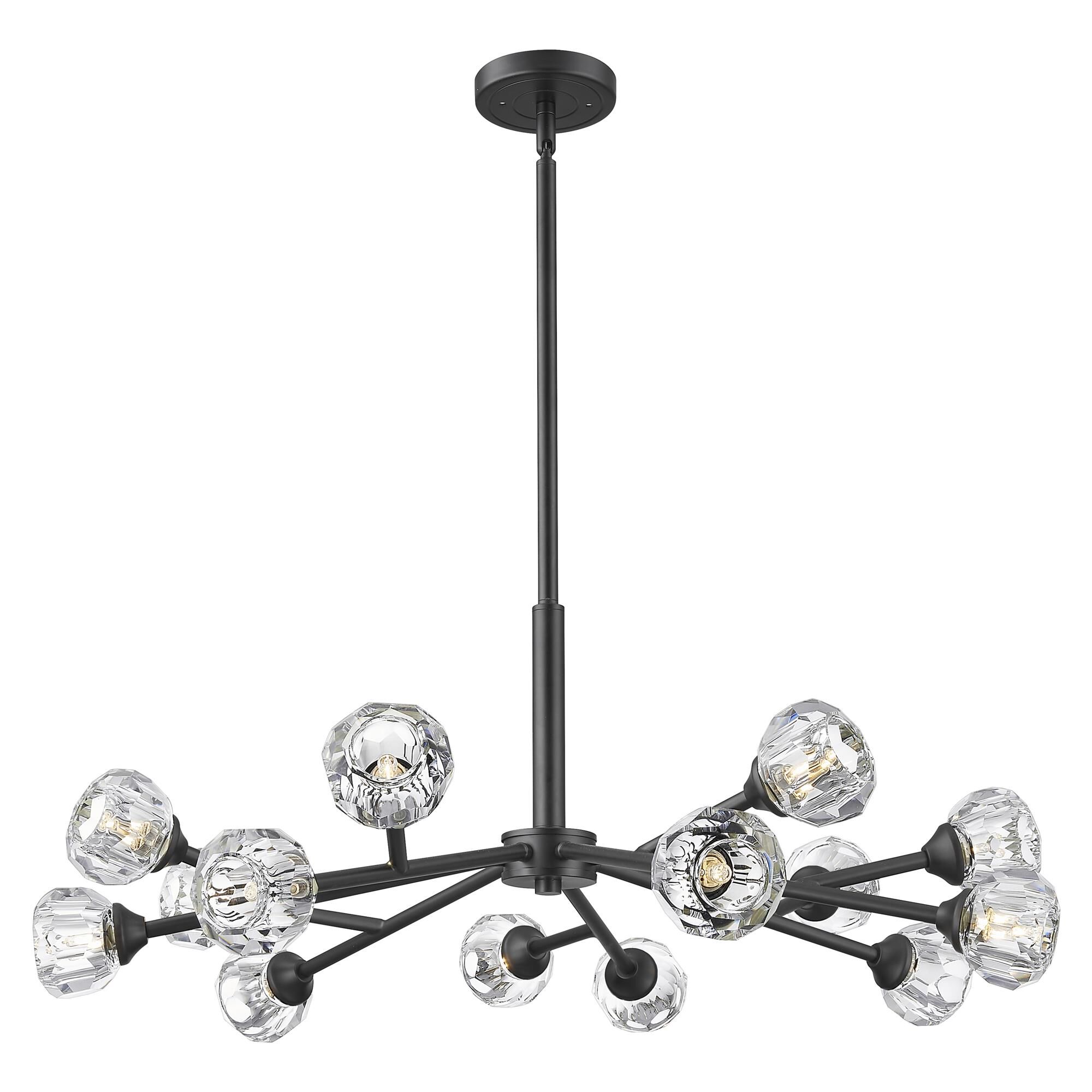 Shown in Matte Black finish and Clear glass