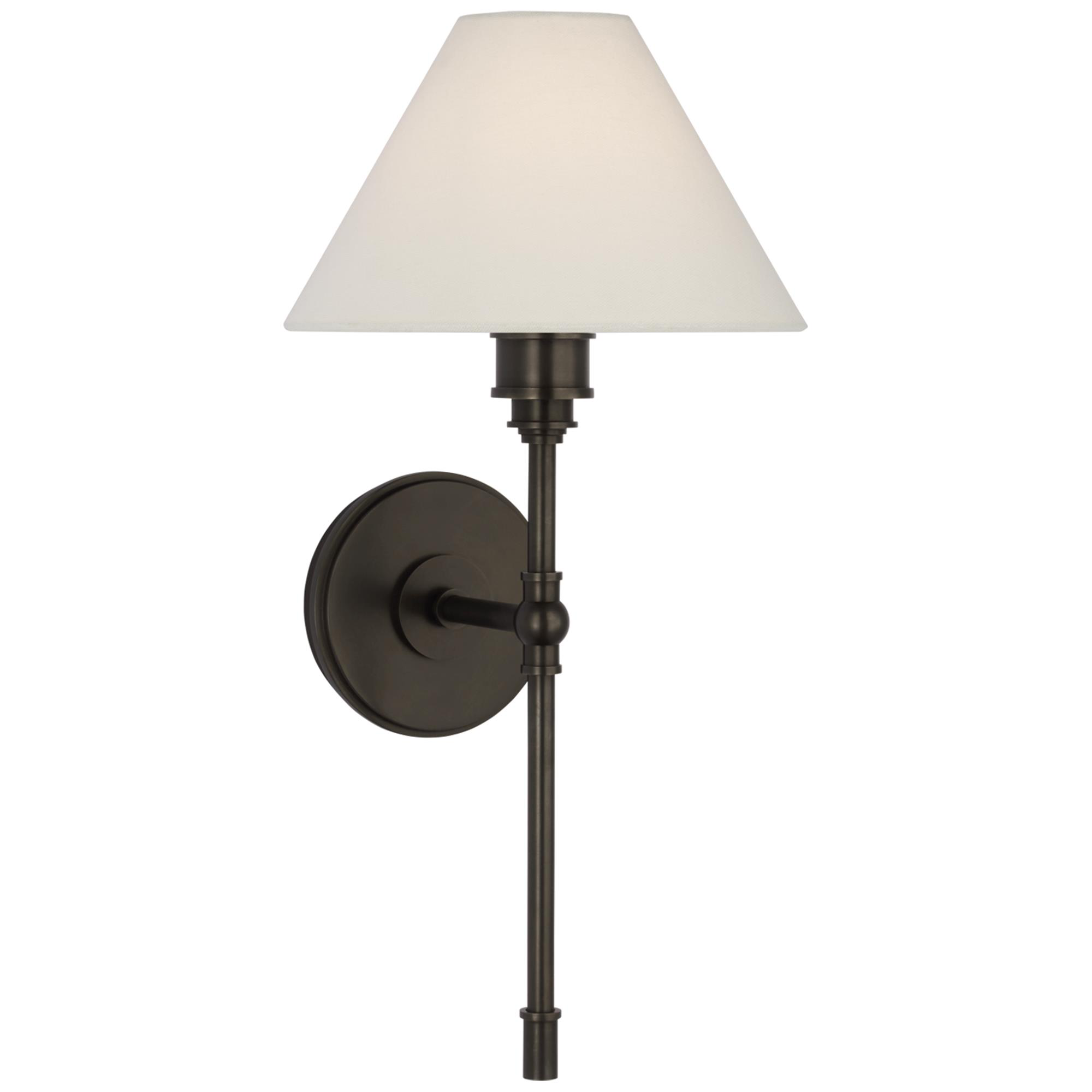 Shown in Bronze finish and Linen shade