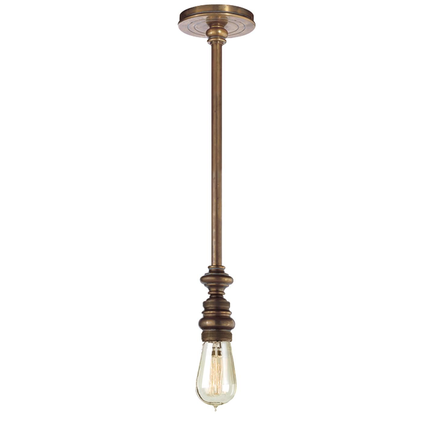 Shown in Hand-Rubbed Antique Brass finish and Without shade