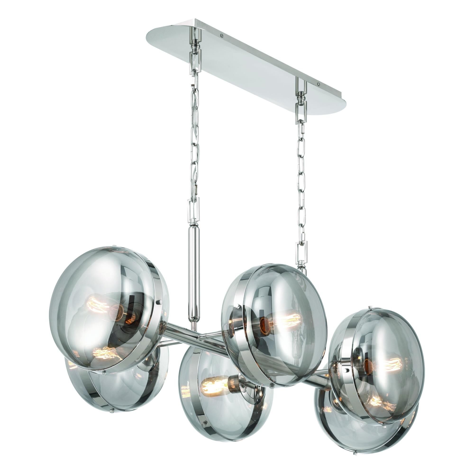 Shown in Nickel finish and Smoke  glass