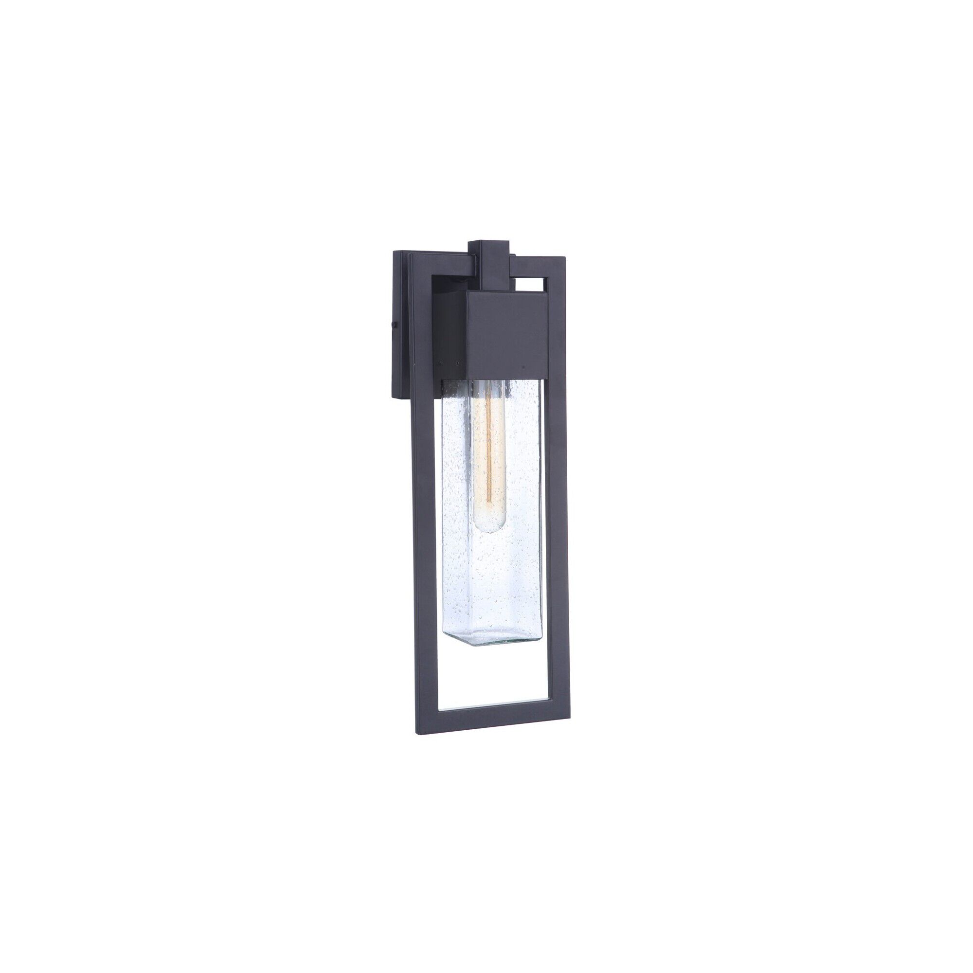Shown in Midnight finish and Clear Seeded glass and Glass shade