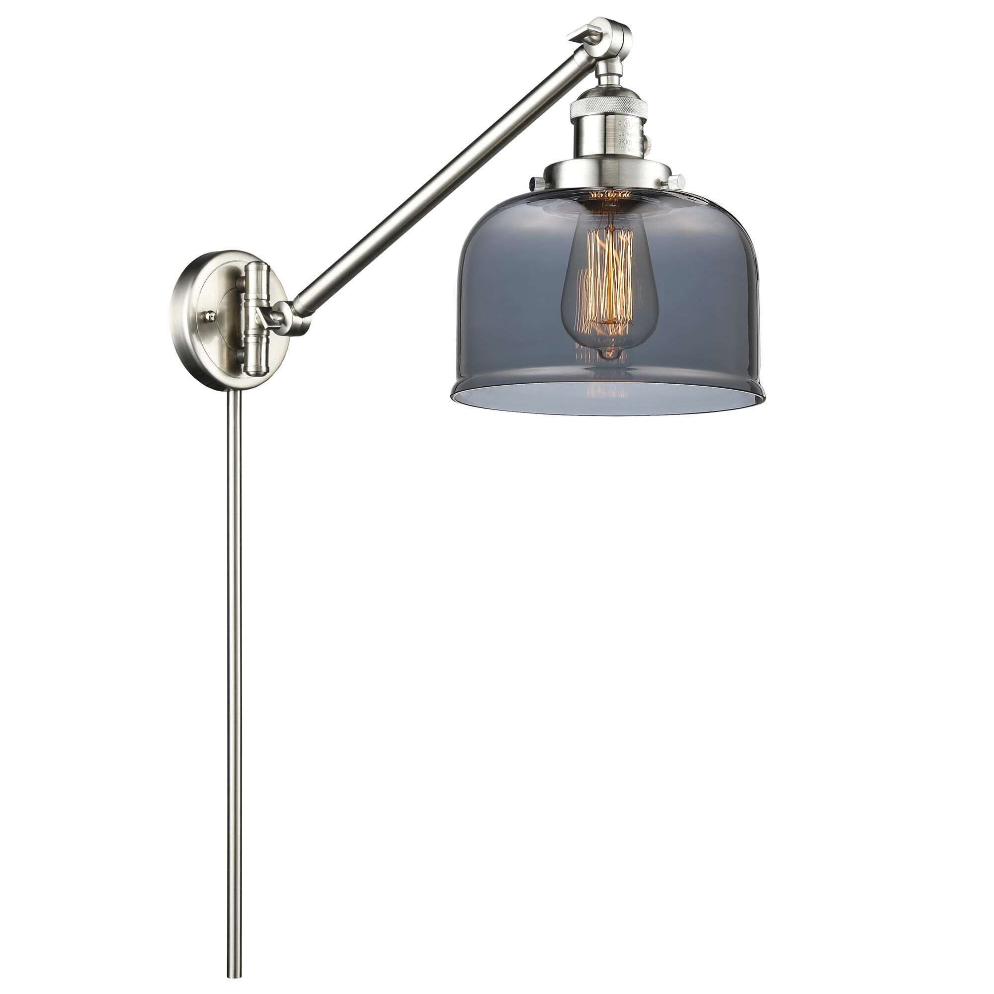 Shown in Brushed Satin Nickel finish and Plated Smoked glass