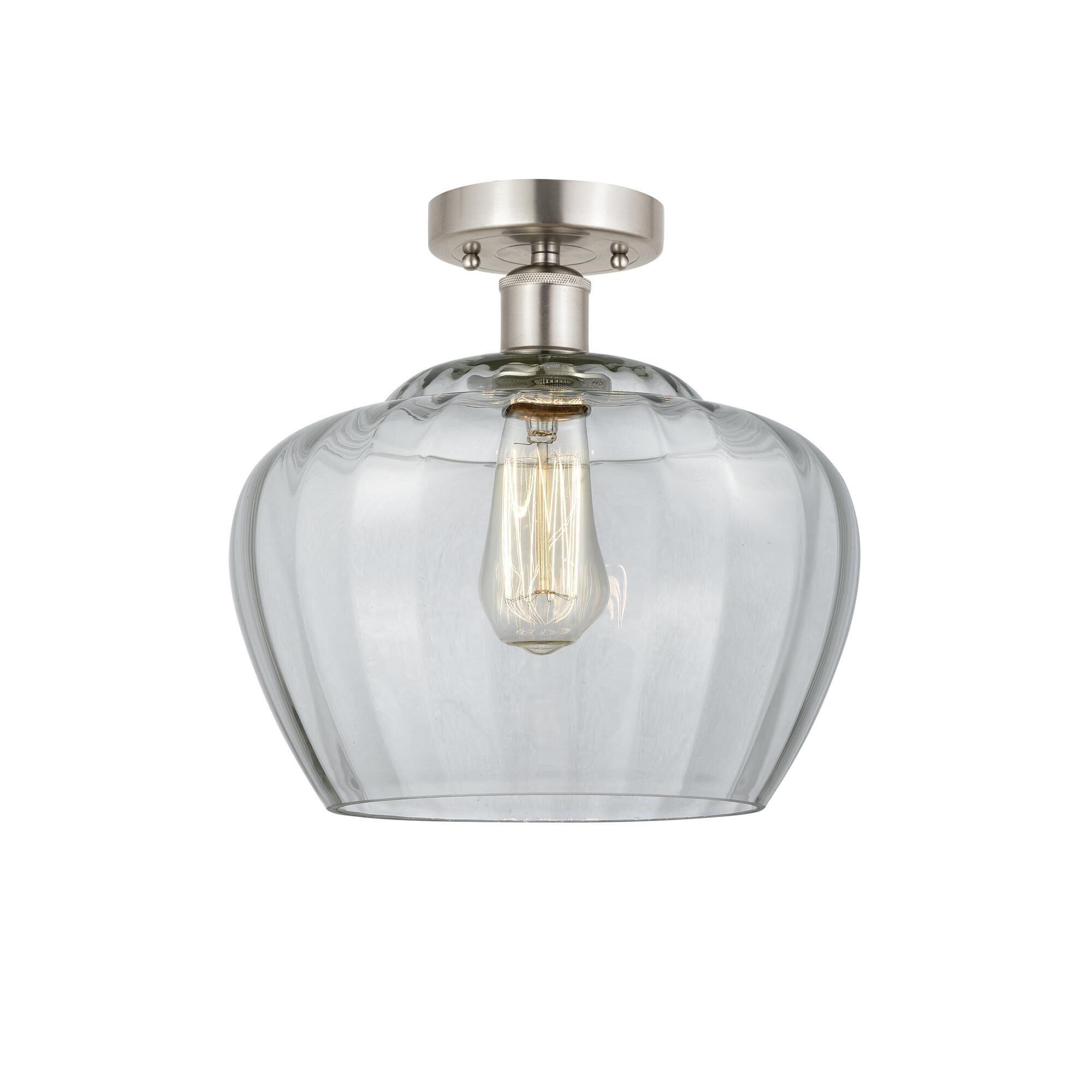 Shown in Brushed Satin Nickel, Clear finish and Clear glass and Clear Glass shade