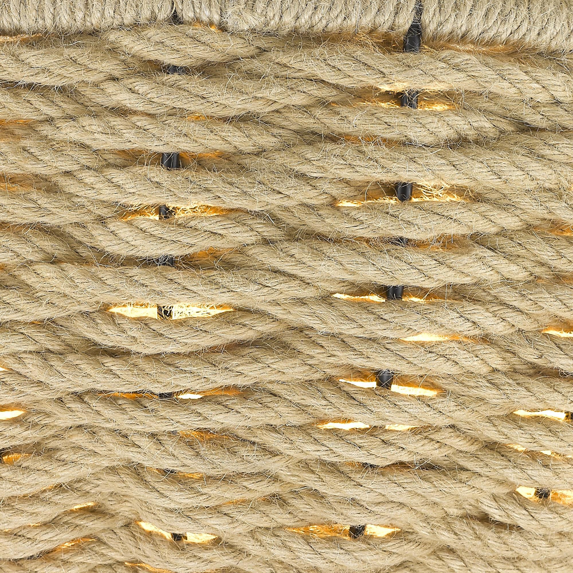 Shown in Matte Black finish and Woven Hemp Rope shade