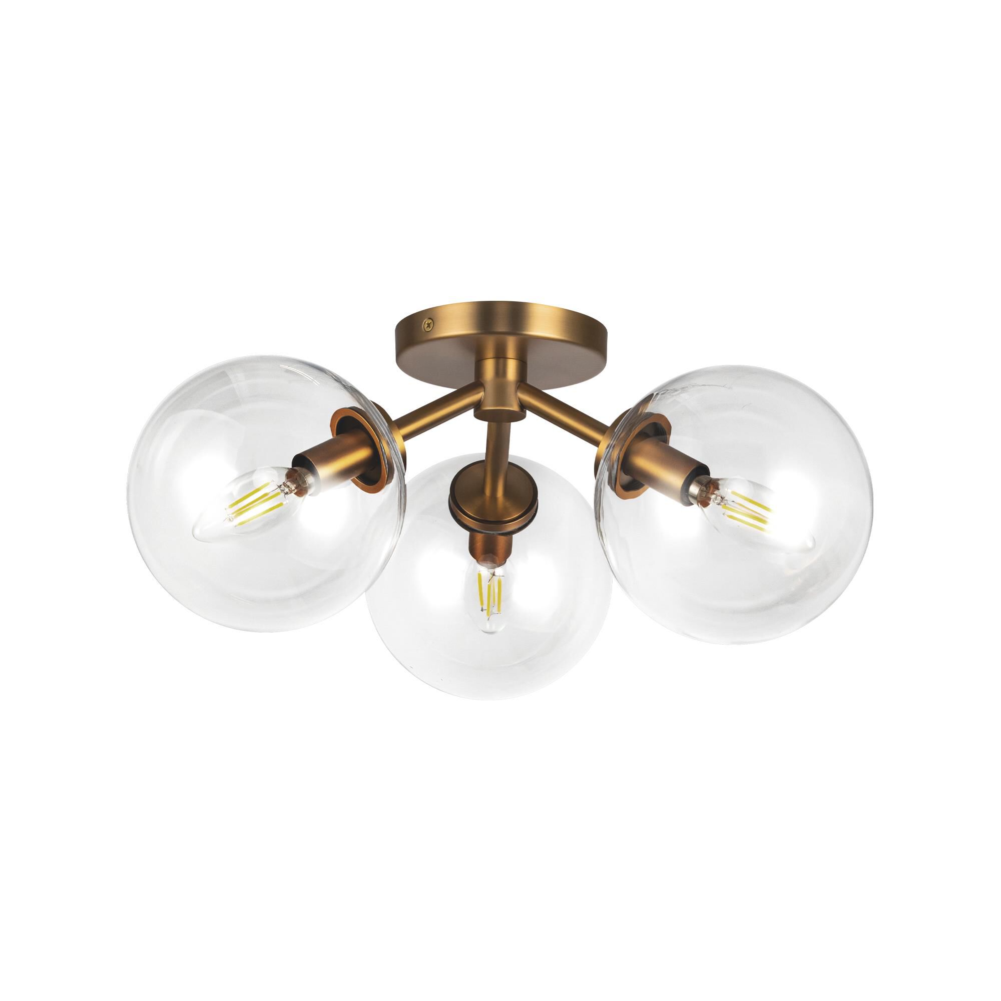 Shown in Aged Brass/Clear Glass|matte Black/Clear Glass finish and Clear glass and Clear Glass shade