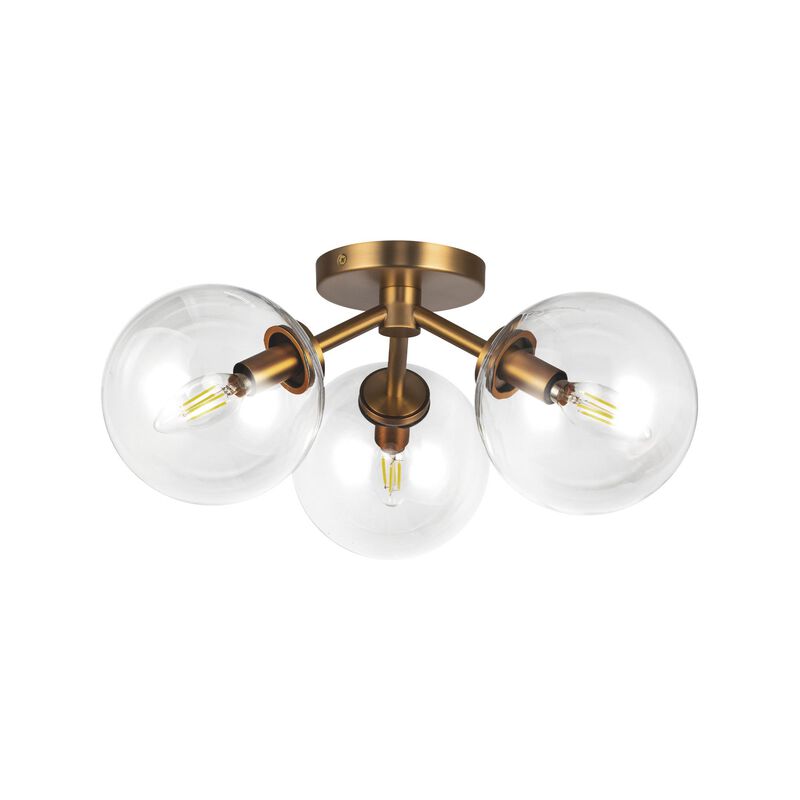 Cassia 18 Inch 3 Light Semi Flush Mount by Alora Mood
