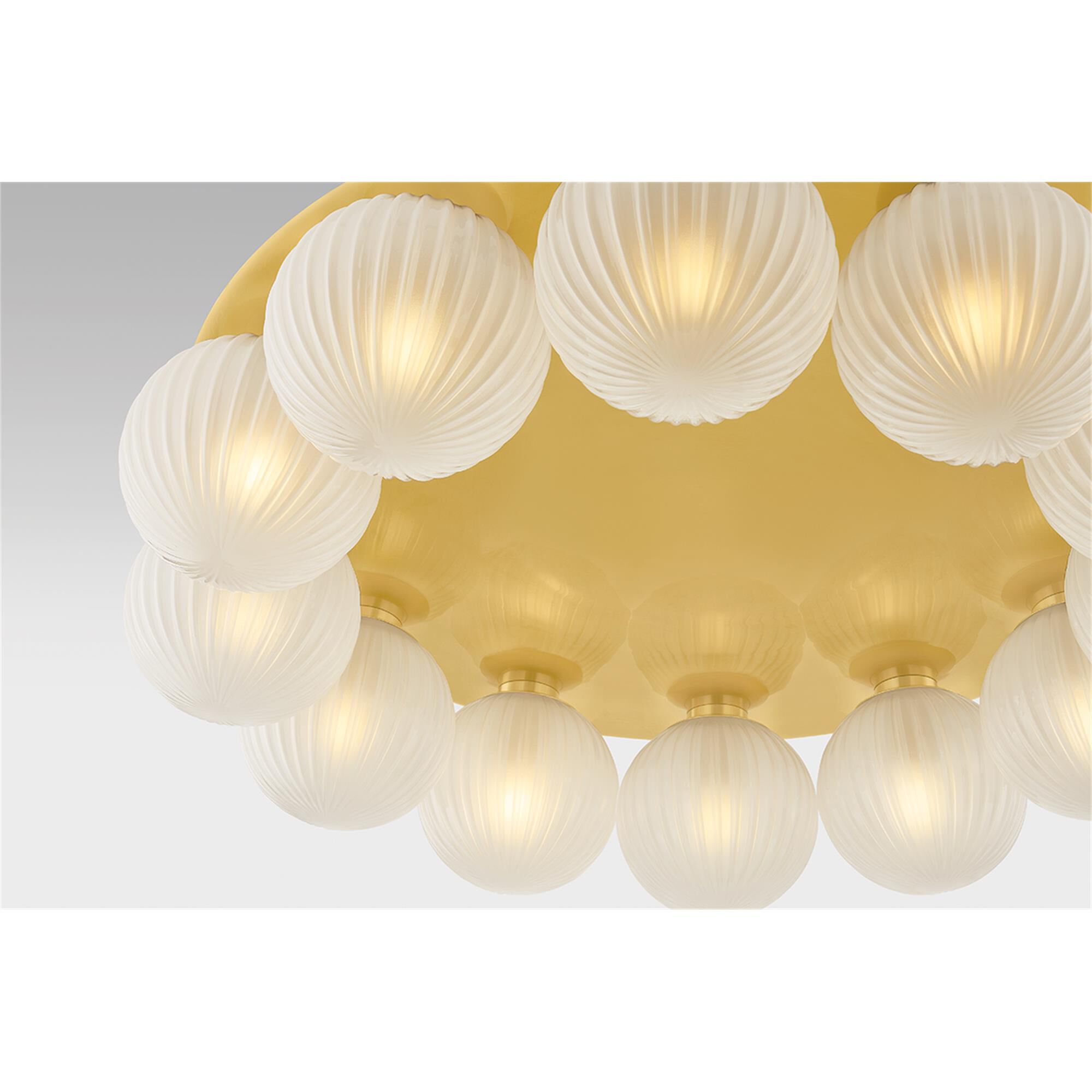 Shown in Vintage Polished Brass finish and Clear Etched glass