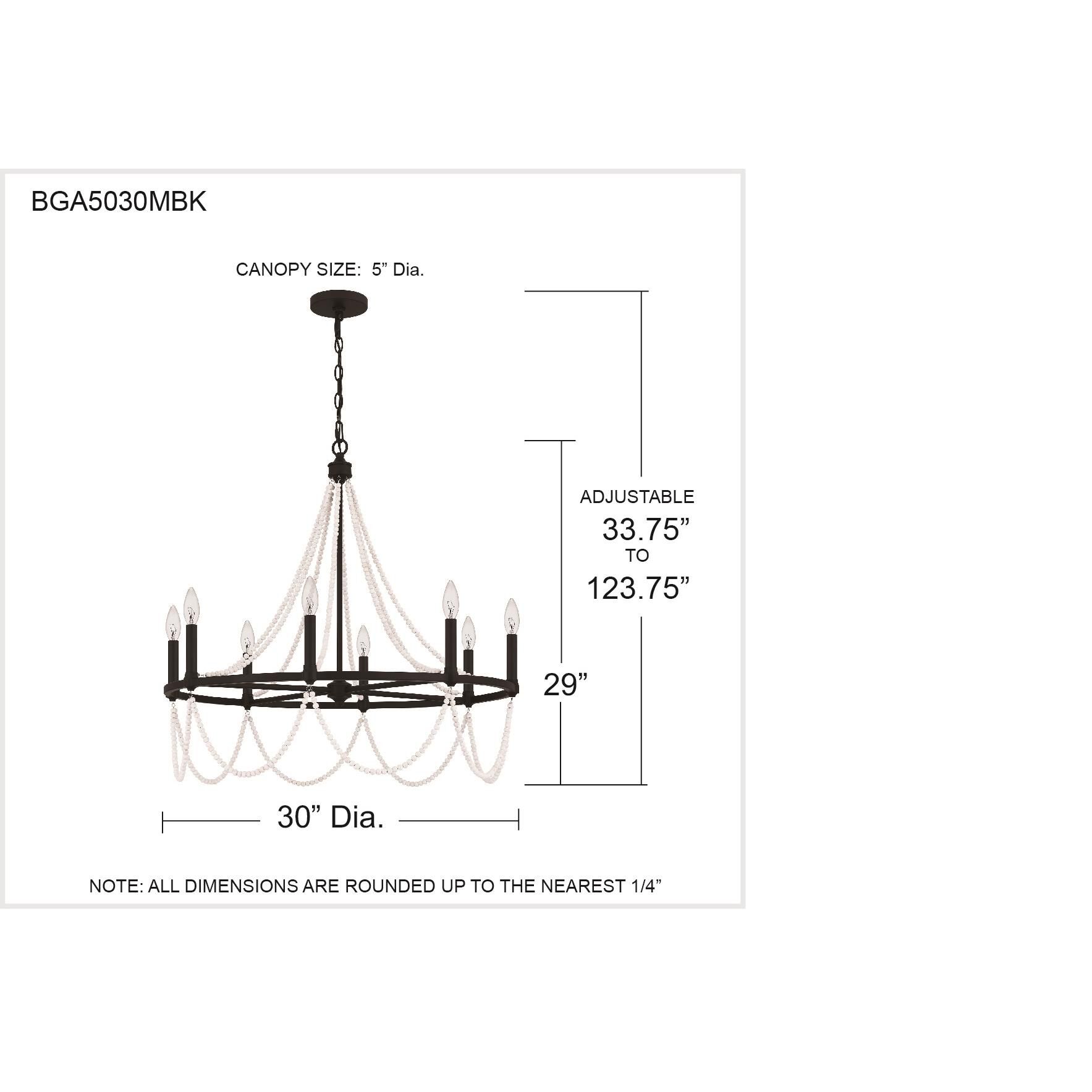 Brigitta 30 Inch 8 Light Chandelier by Quoizel