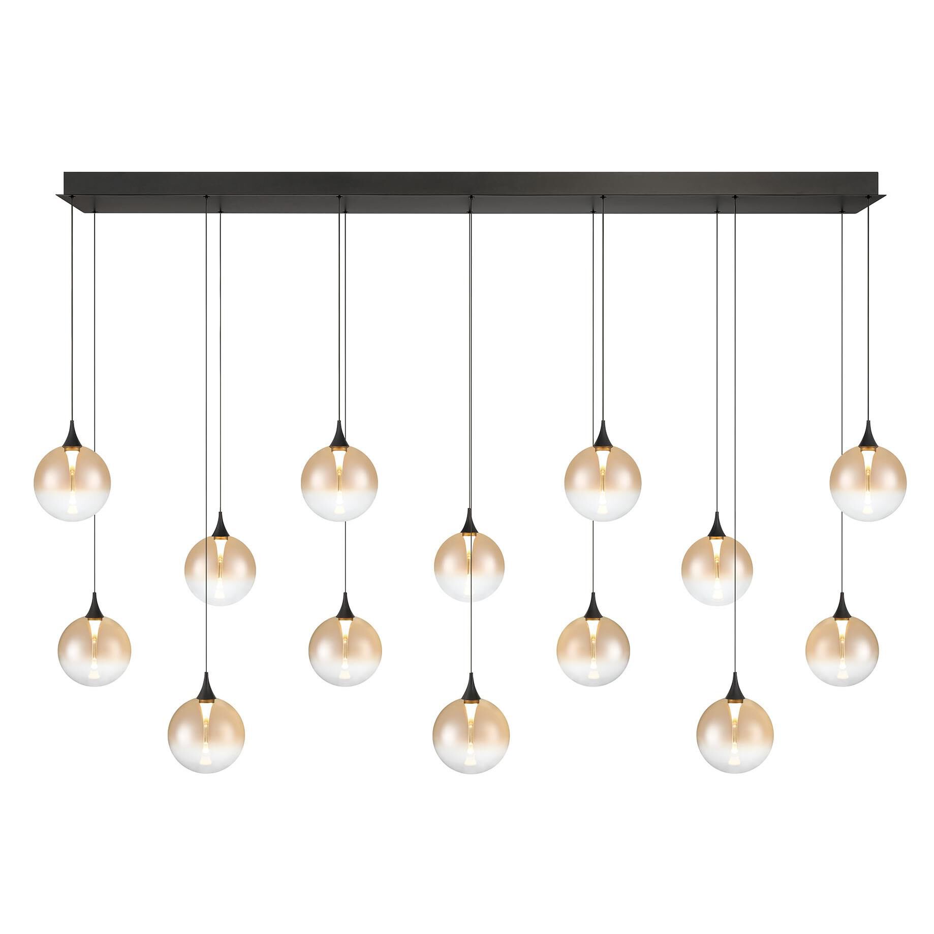 Shown in Black finish and Amber glass