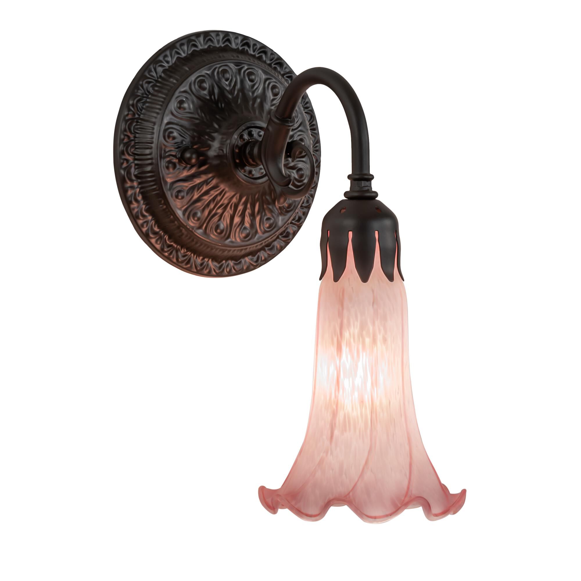 Meyda Lighting Pink Pond Lily 10 Inch Wall Sconce