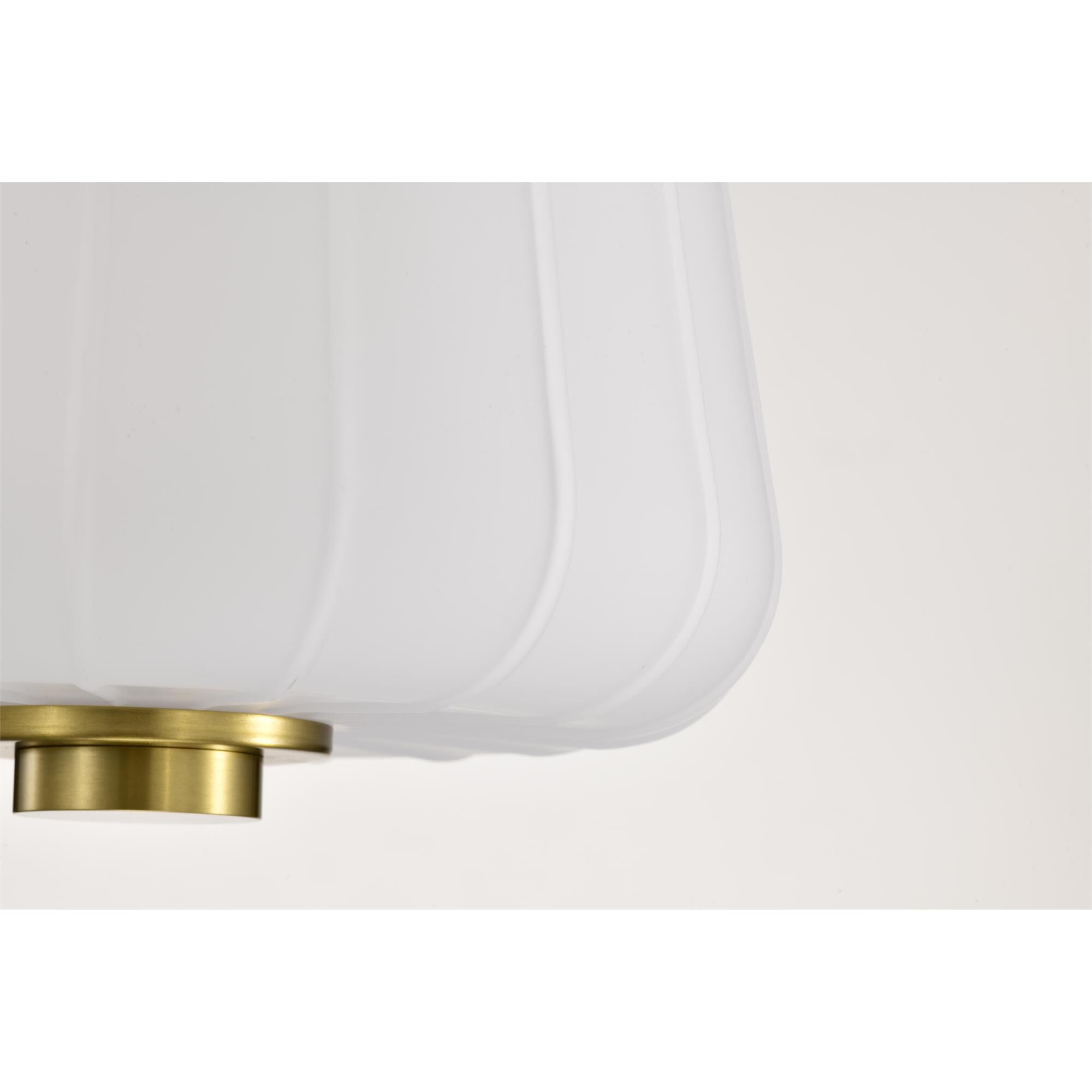 Shown in Vintage Brass finish and Etched White glass