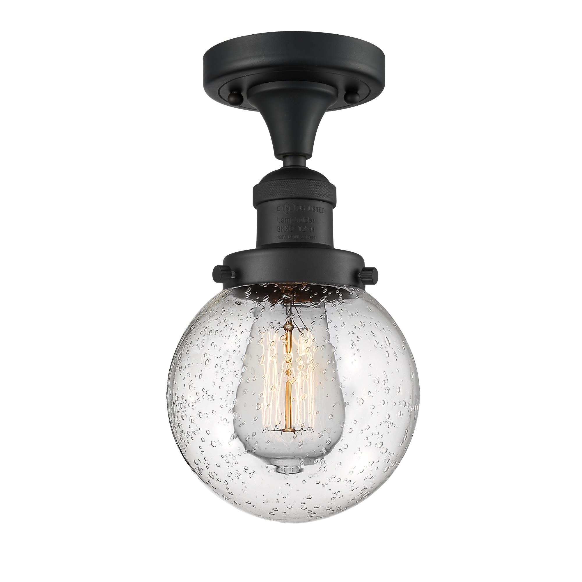 Shown in Matte Black finish and Seedy glass