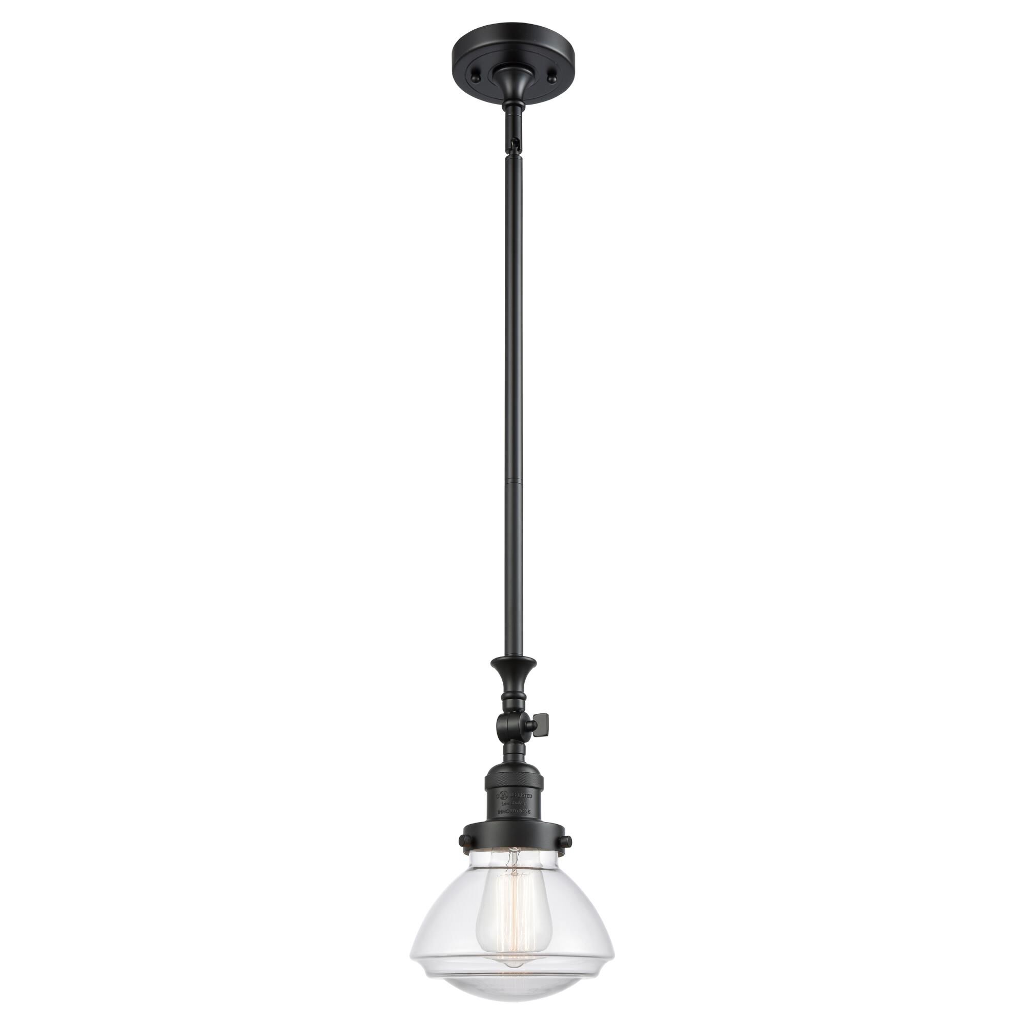 Shown in Matte Black finish and Bell glass and Glass shade