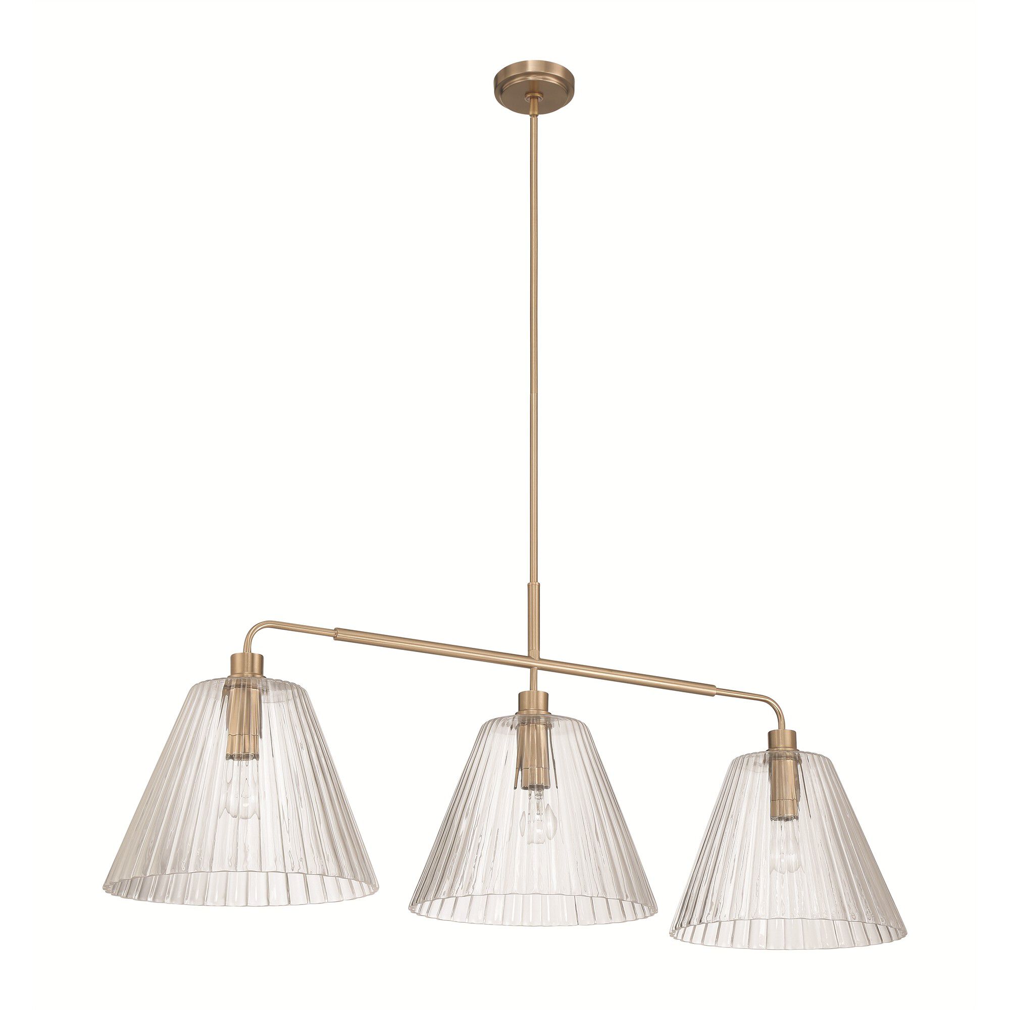 Pleated 49 Inch Linear Chandelier,