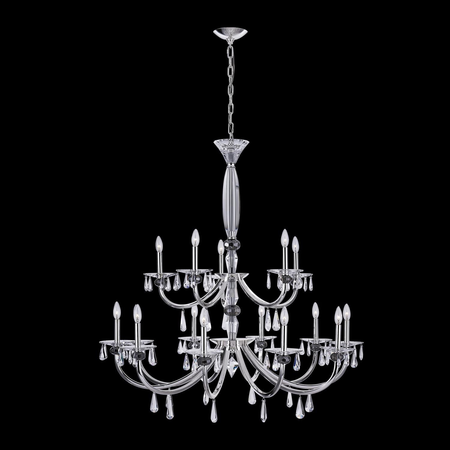 Shown in Polished Silver finish and Firenze Clear crystal and 0.0 glass and 0.0 shade