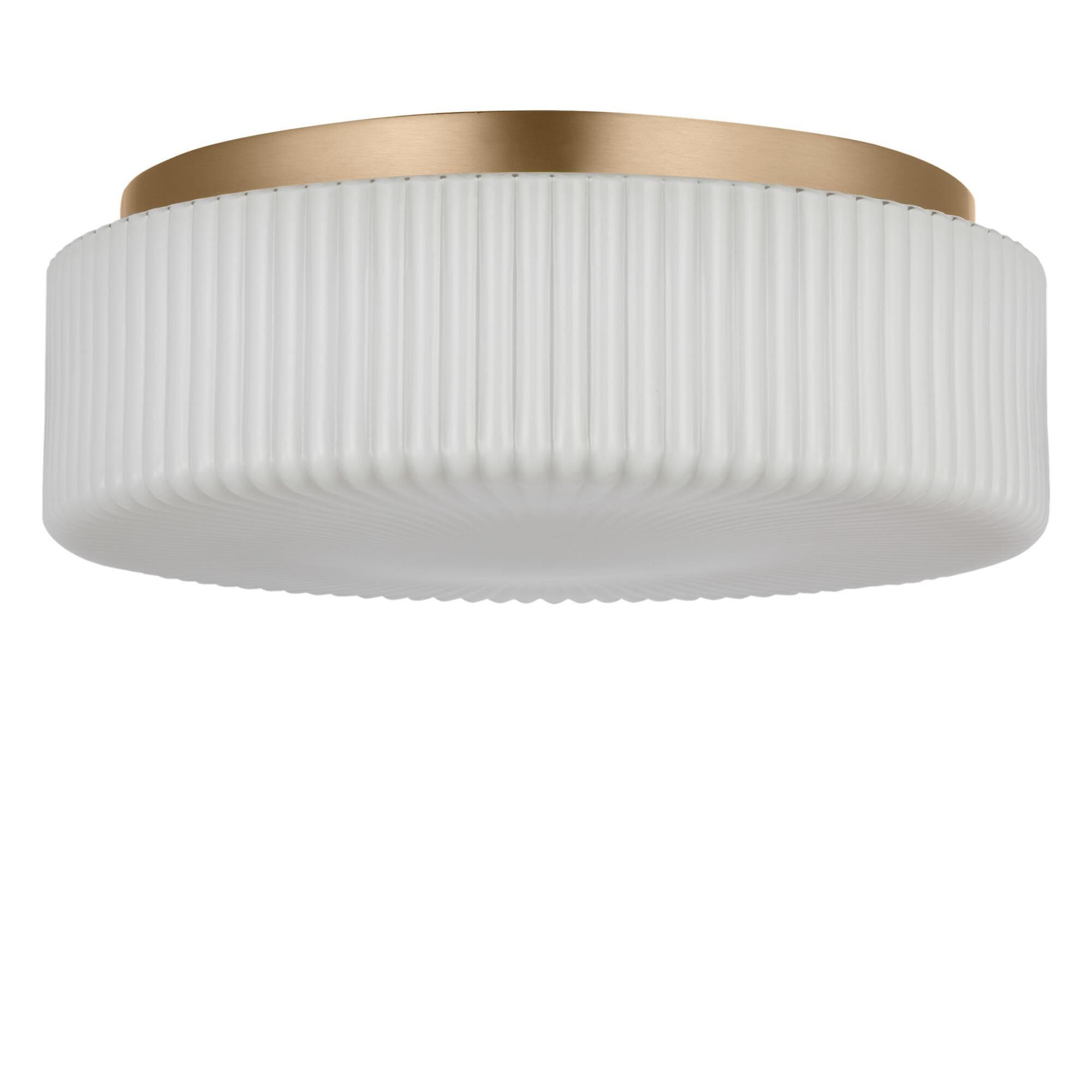Shown in Satin Brass finish and Etched Opal glass