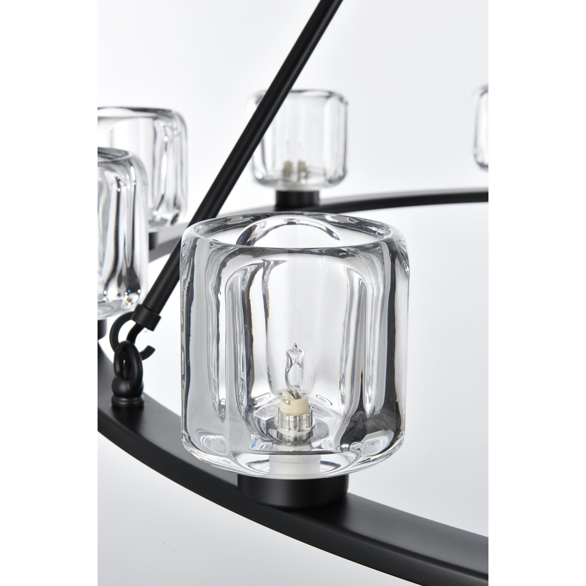 Shown in Black  finish and Clear glass