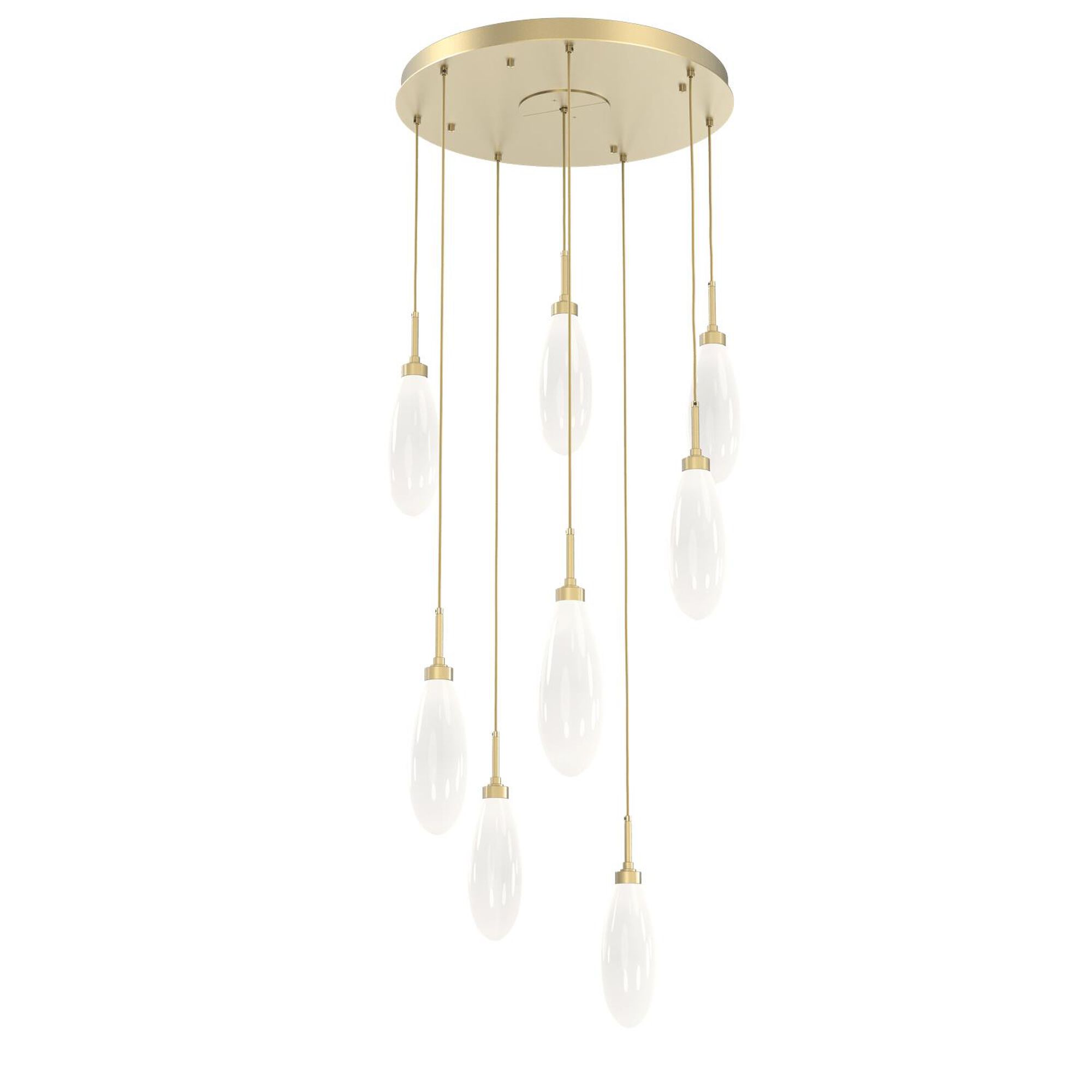 Shown in Gilded Brass finish and White Lens glass