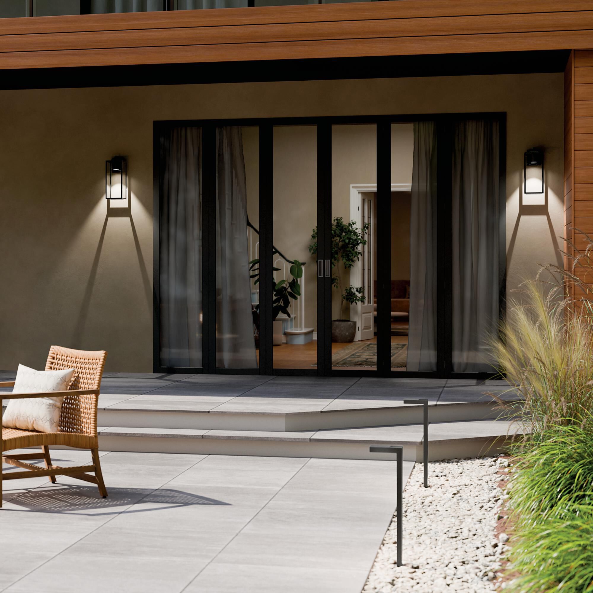 Shown in Textured Black finish and Clear glass and Metal shade