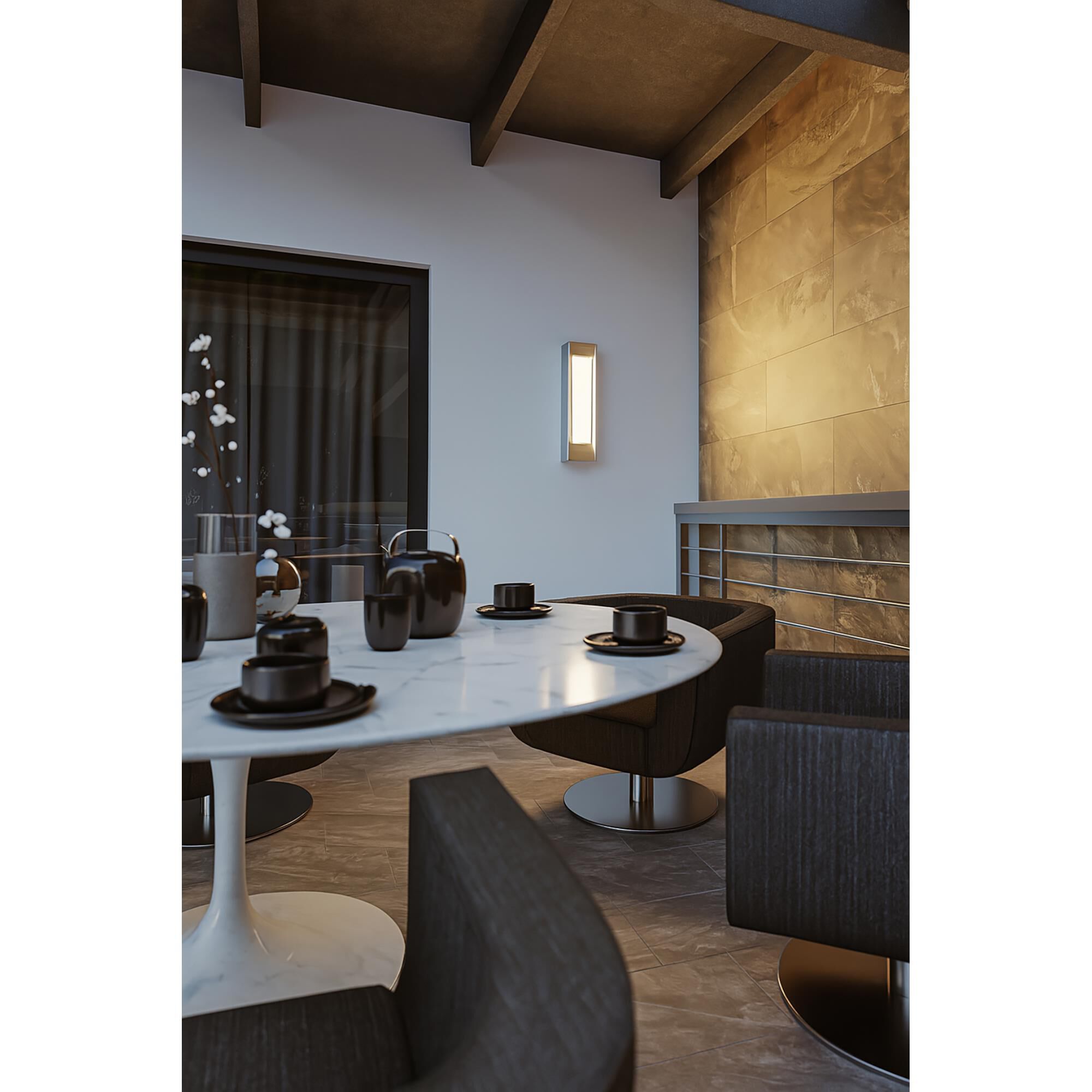 Shown in Textured Grey finish and White Acrylic glass