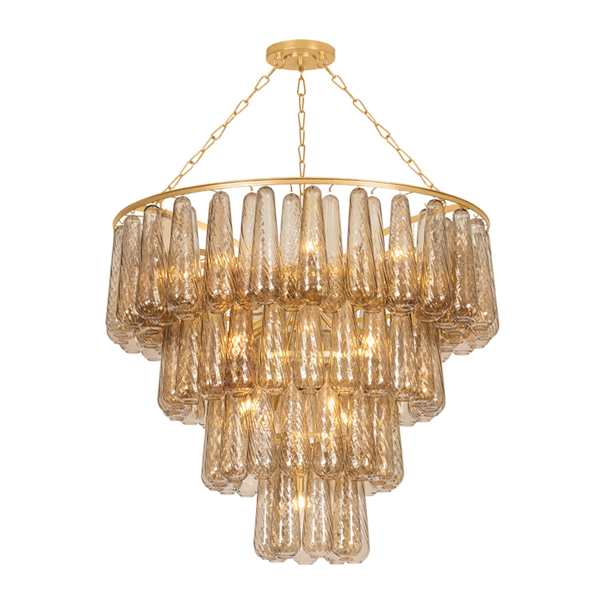 Shown in Vintage Gold Leaf finish and Light Bronze With Optic shade