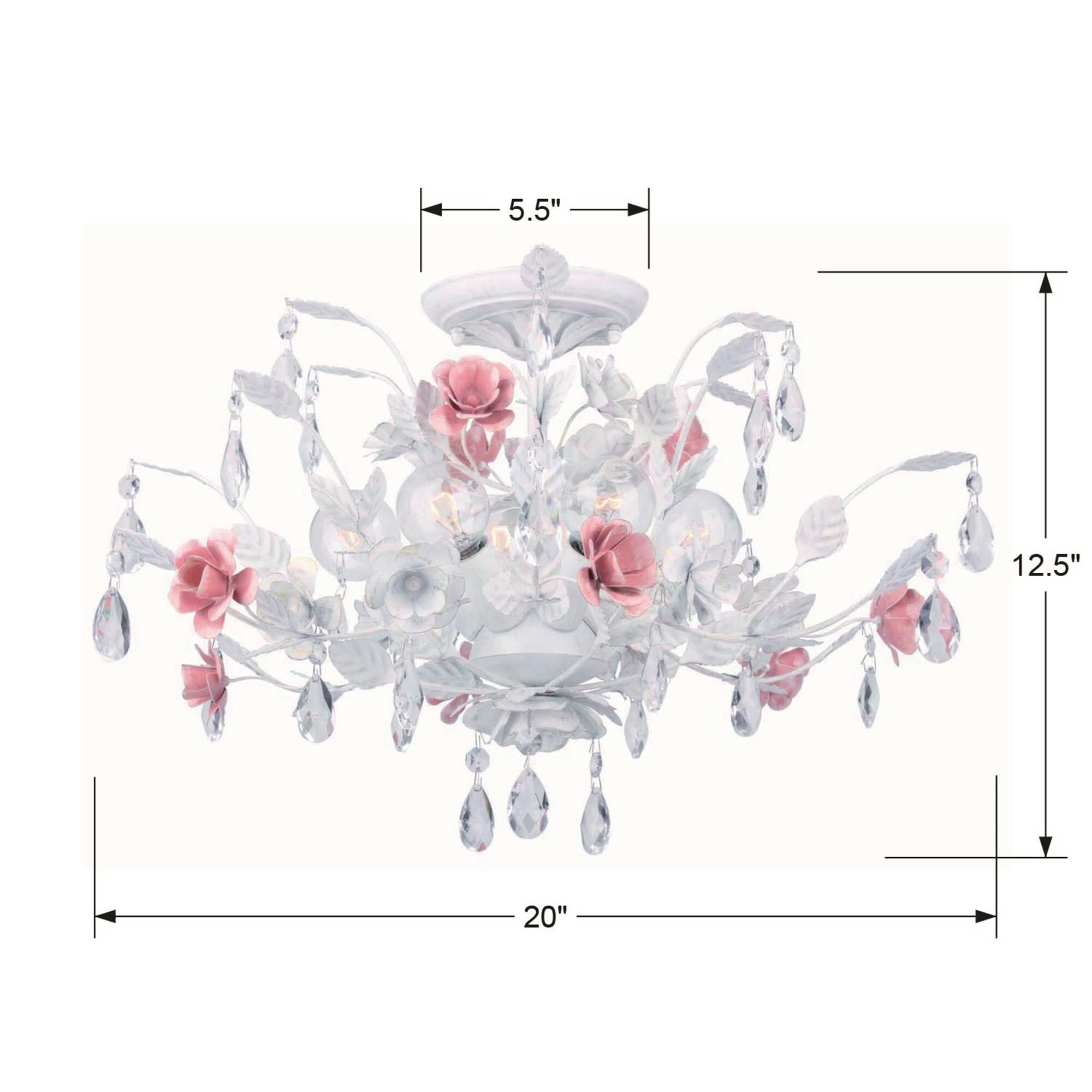 Shown in Wet White finish and Clear Hand Cut crystal