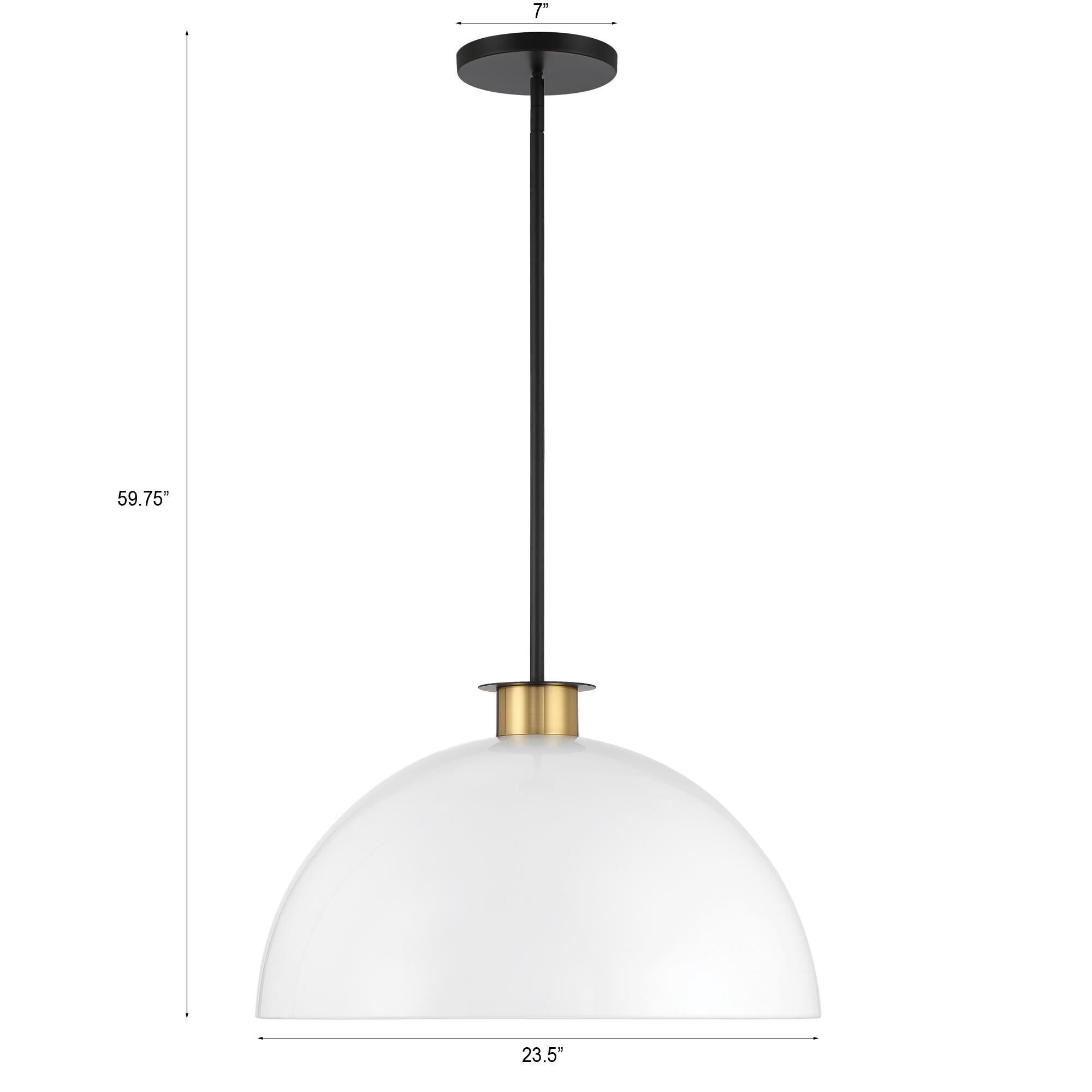 Shown in Black and Aged Brass finish and Metal shade