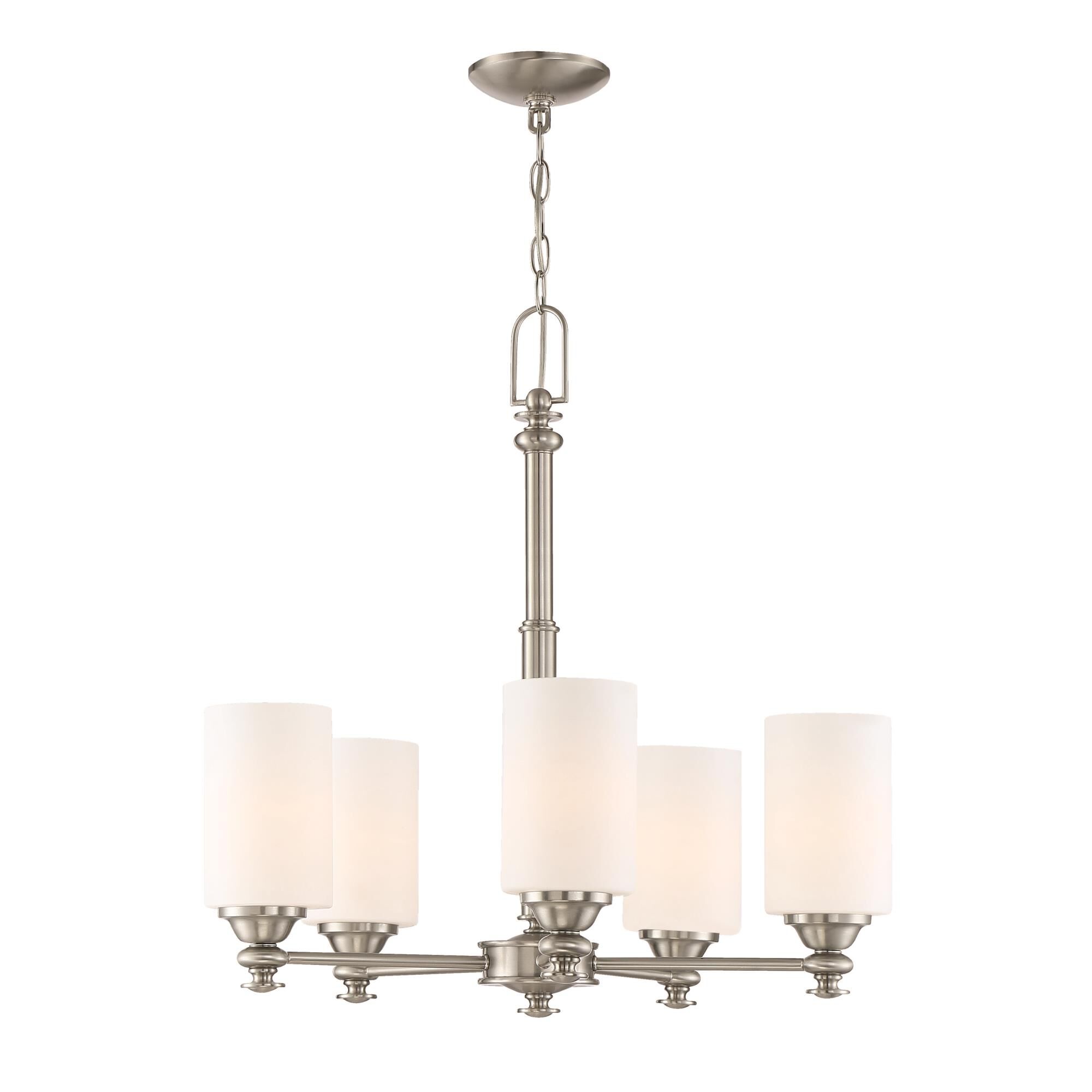 Shown in Brushed Polished Nickel finish and Yes glass and Yes shade and Cylinder accent