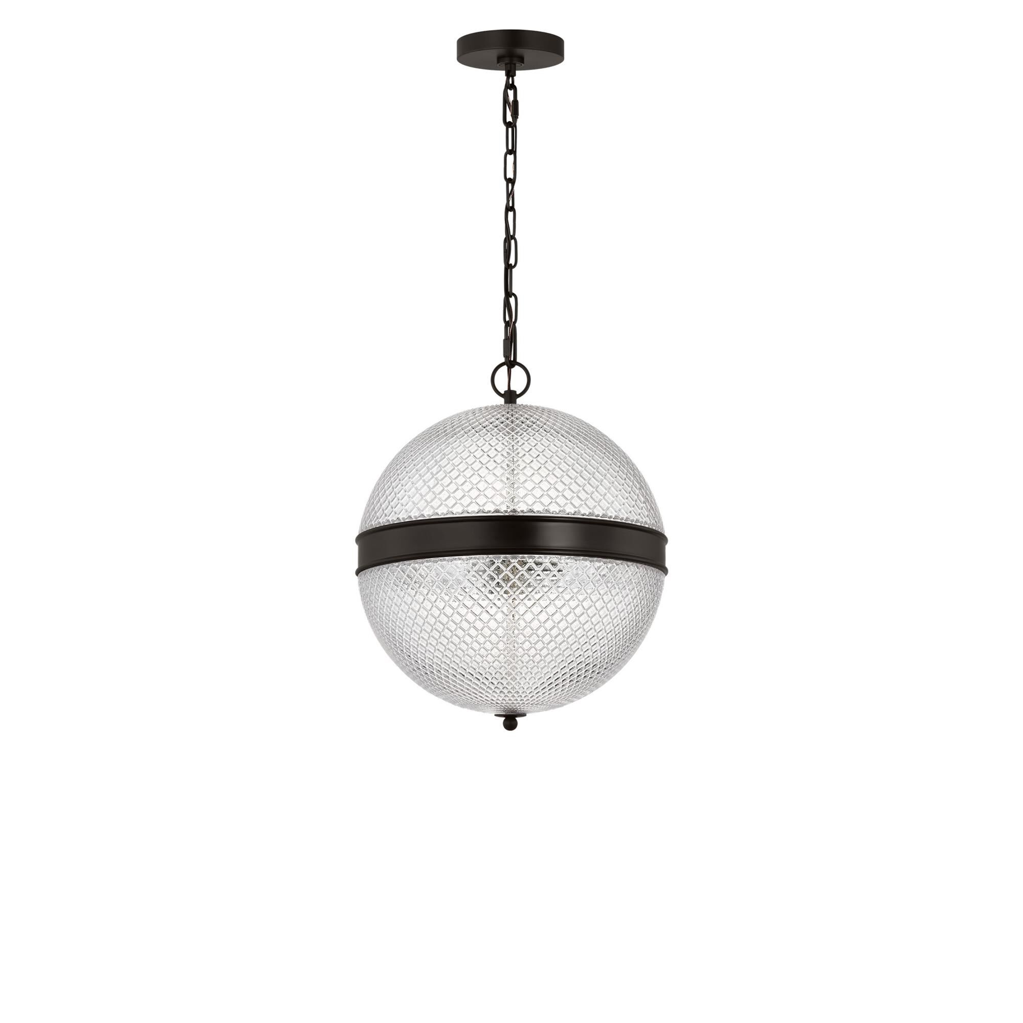 Shown in Aged Iron finish and Textured Transparent Prismatic glass