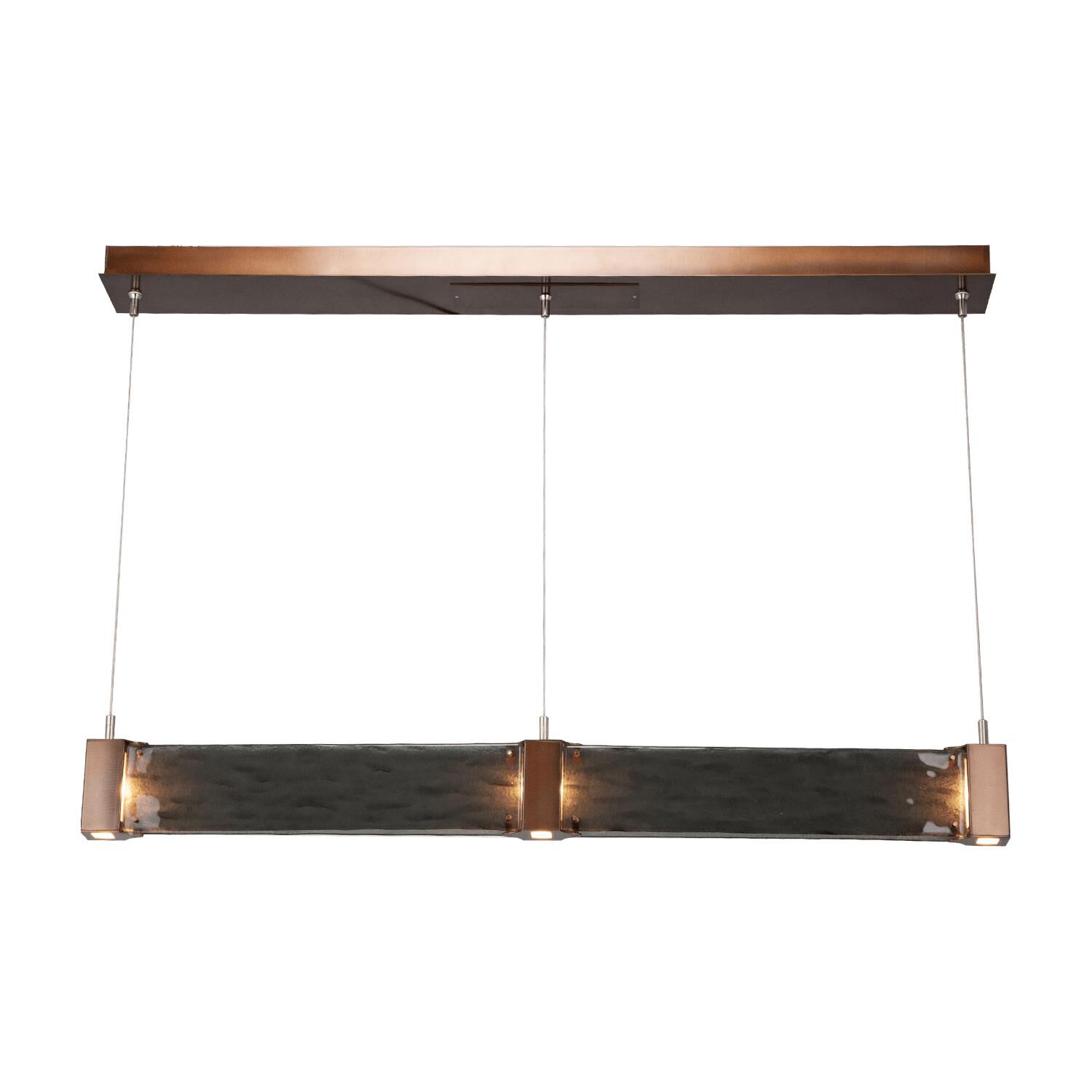 Shown in Burnished Brass finish and Smoke Granite glass