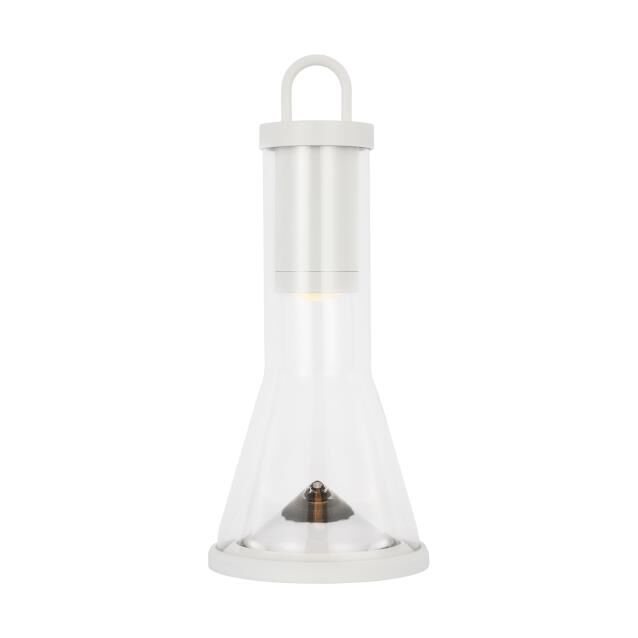 Shown in Matte White finish and Clear glass