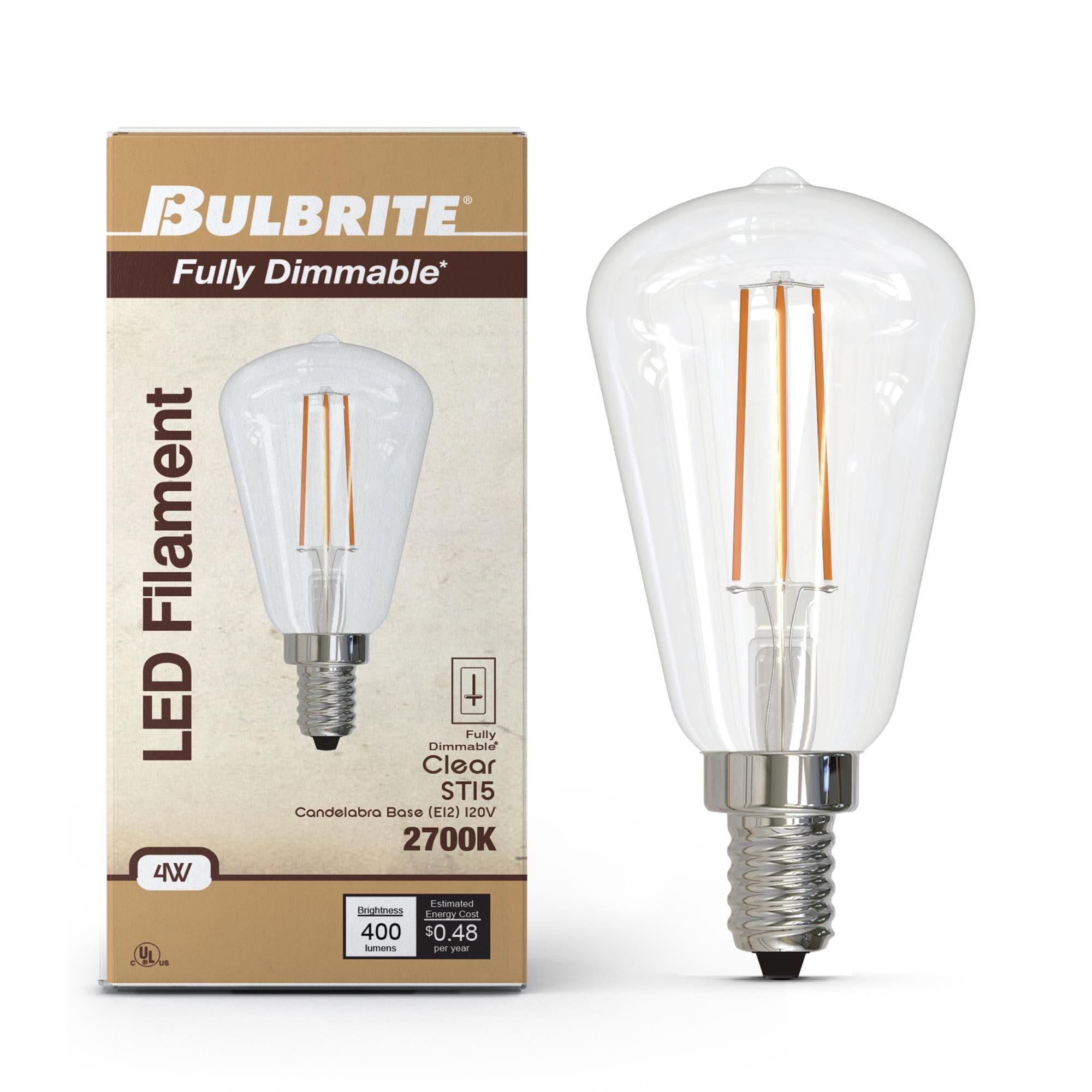 Clear ST15 Base E12 3000K LED Light Bulb,