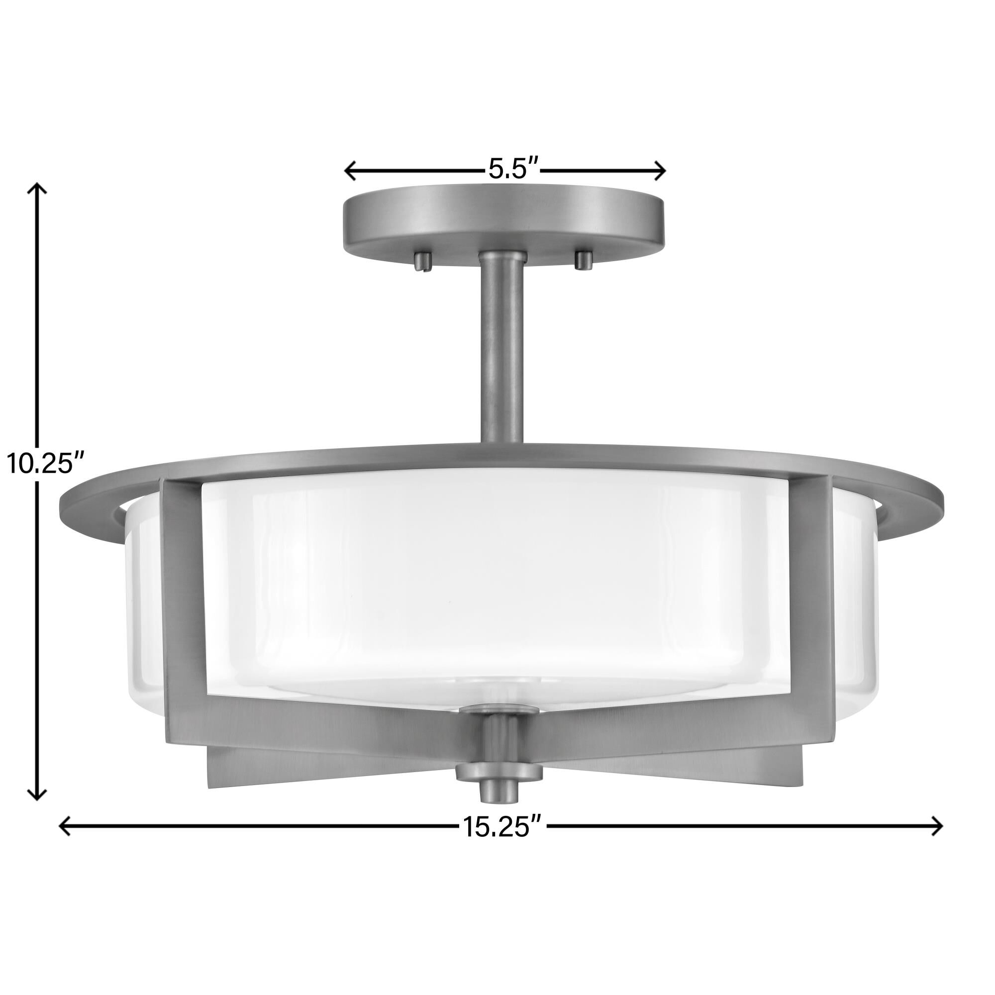 Shown in Antique Nickel finish and Cased Opal glass