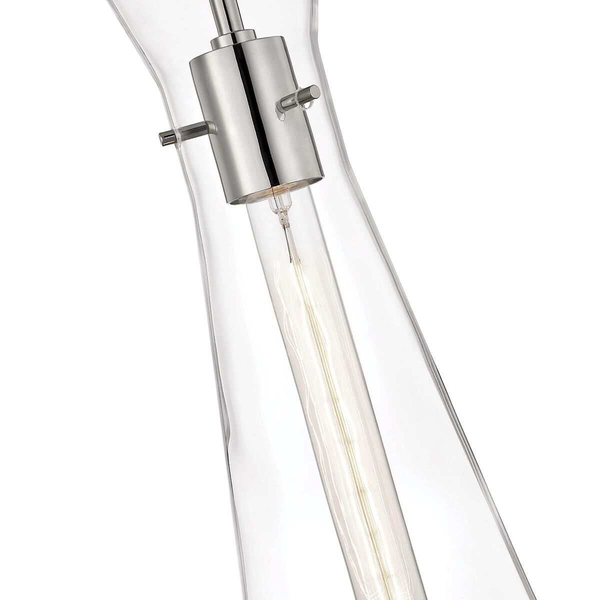 Shown in Polished Nickel finish and Opal Etched glass