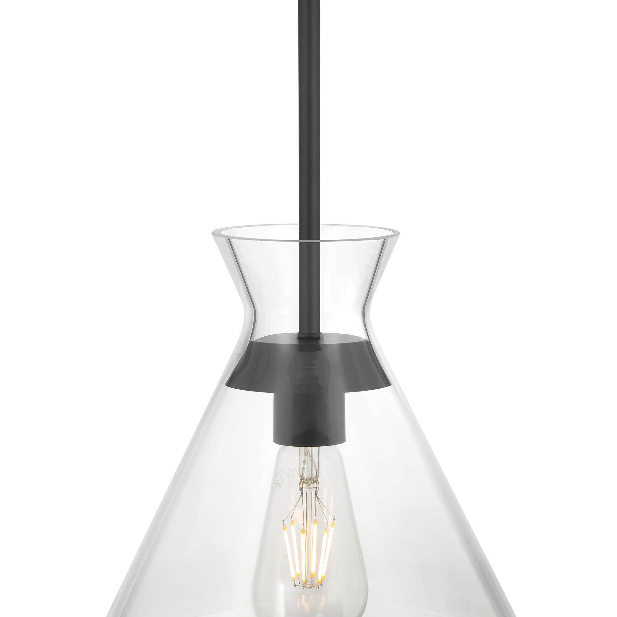 Shown in Matte Black finish and Clear glass