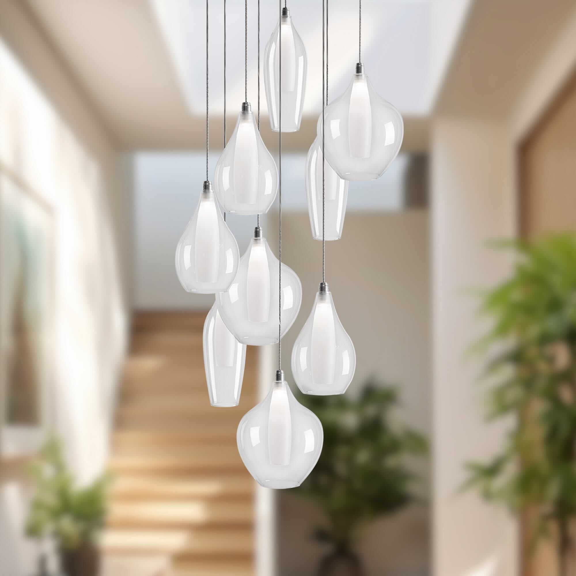 Shown in Chrome finish and Clear Outer - Frosted Inner glass