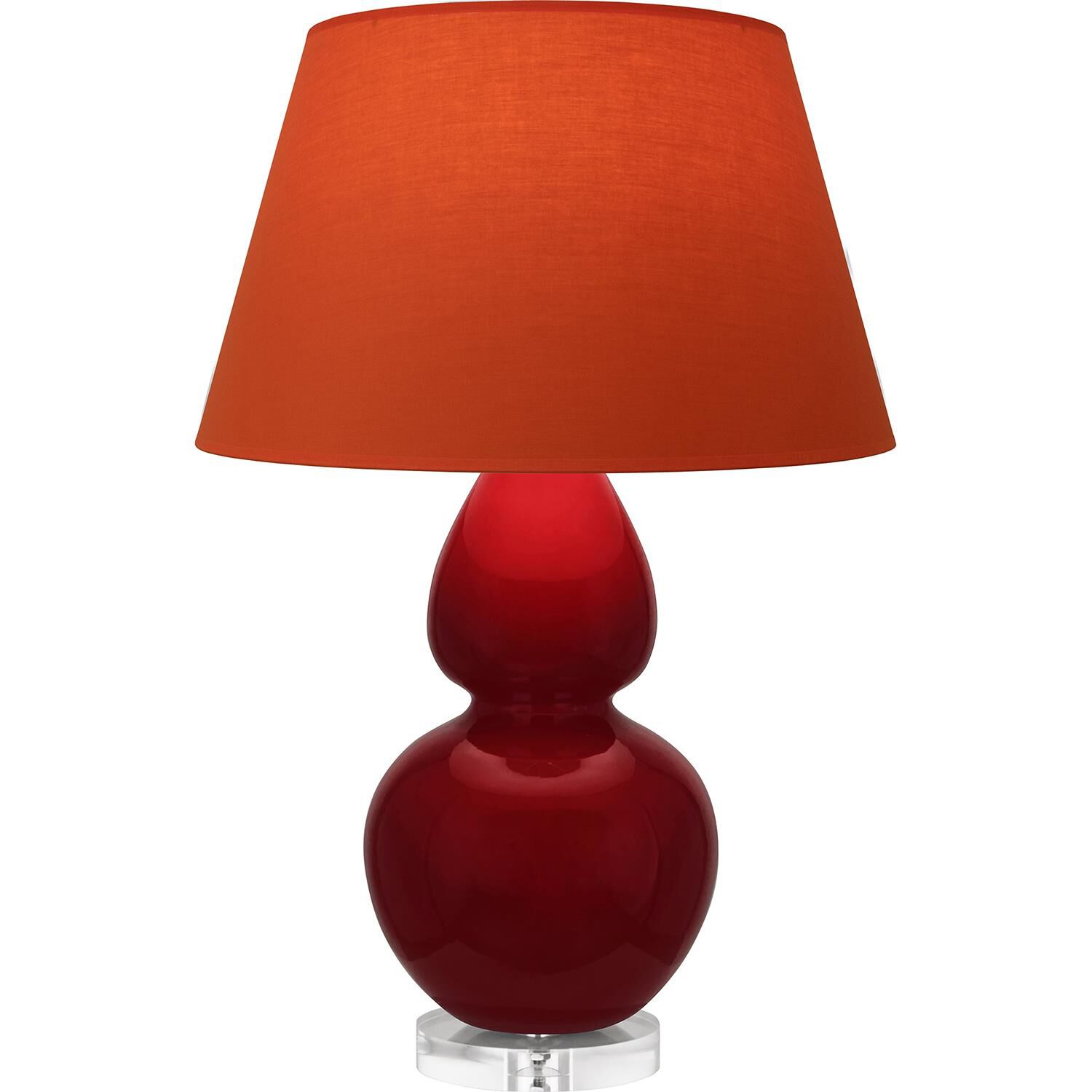 Shown in Sangria finish and Tangerine and Taupe Lining shade and Lucite accent